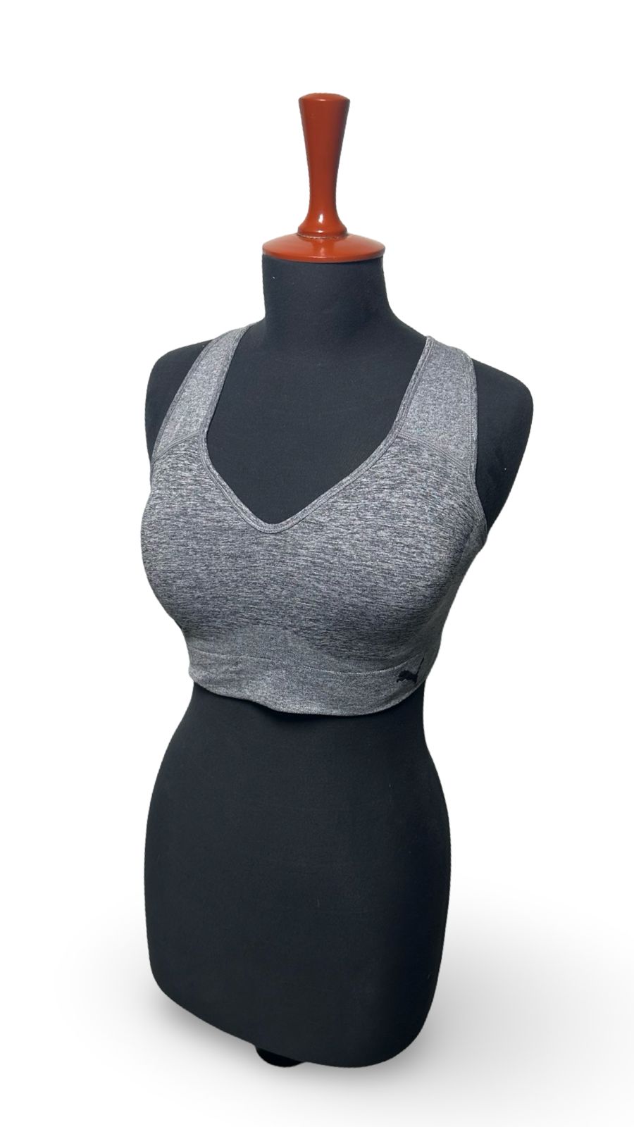 Puma Woman's Gray Sports Bra Size XL Pullover Workout Athletic Casual Logo