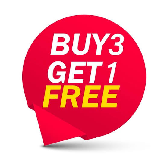 BUY 3 GET ONE FREE ( Free product pick)