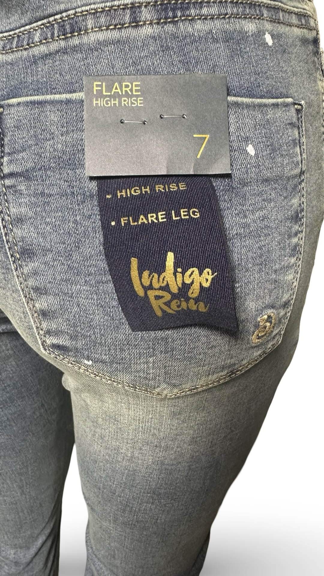INDIGO REIN HIGH RISE FLARE JEANS