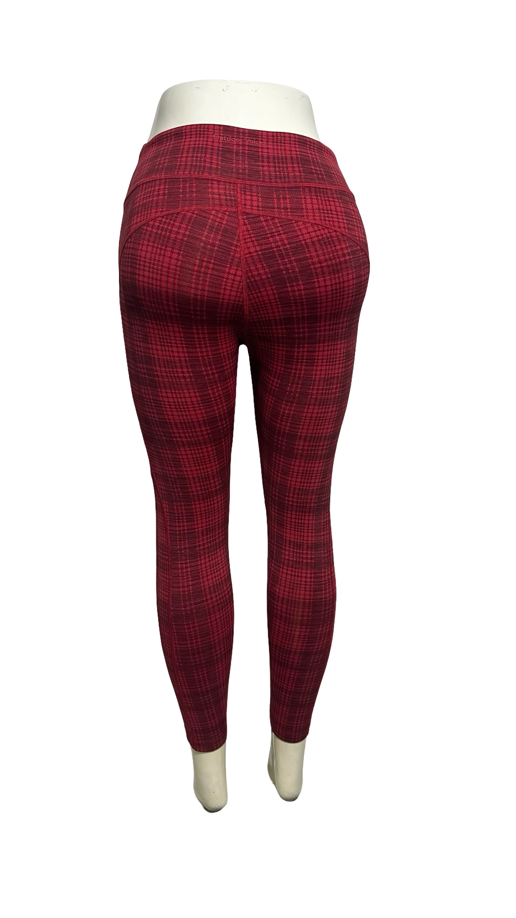Outdoor Voices Women’s checked pattern Nylon Leggings/ tights Red colour