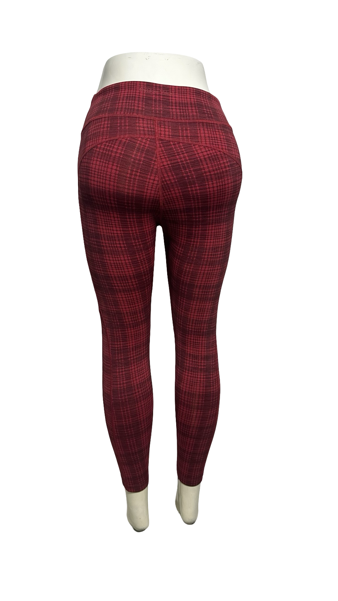 Outdoor Voices Women’s checked pattern Nylon Leggings/ tights Red colour