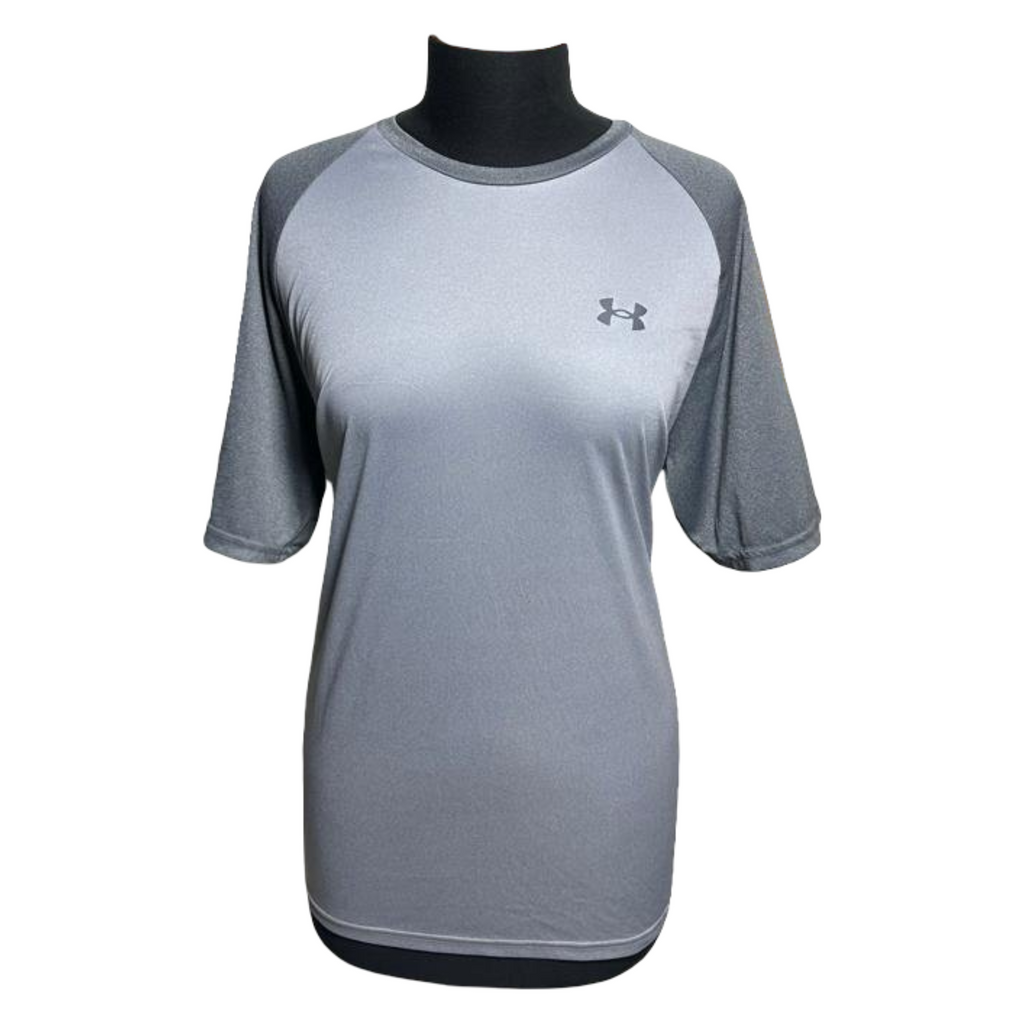 Under Armour HEAT GEAR Mens Gray Crew Neck Short Sleeve Athletic