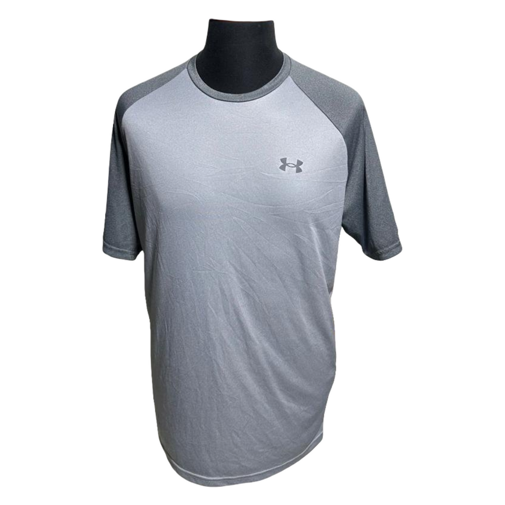 Under Armour HEAT GEAR Mens Gray Crew Neck Short Sleeve Athletic