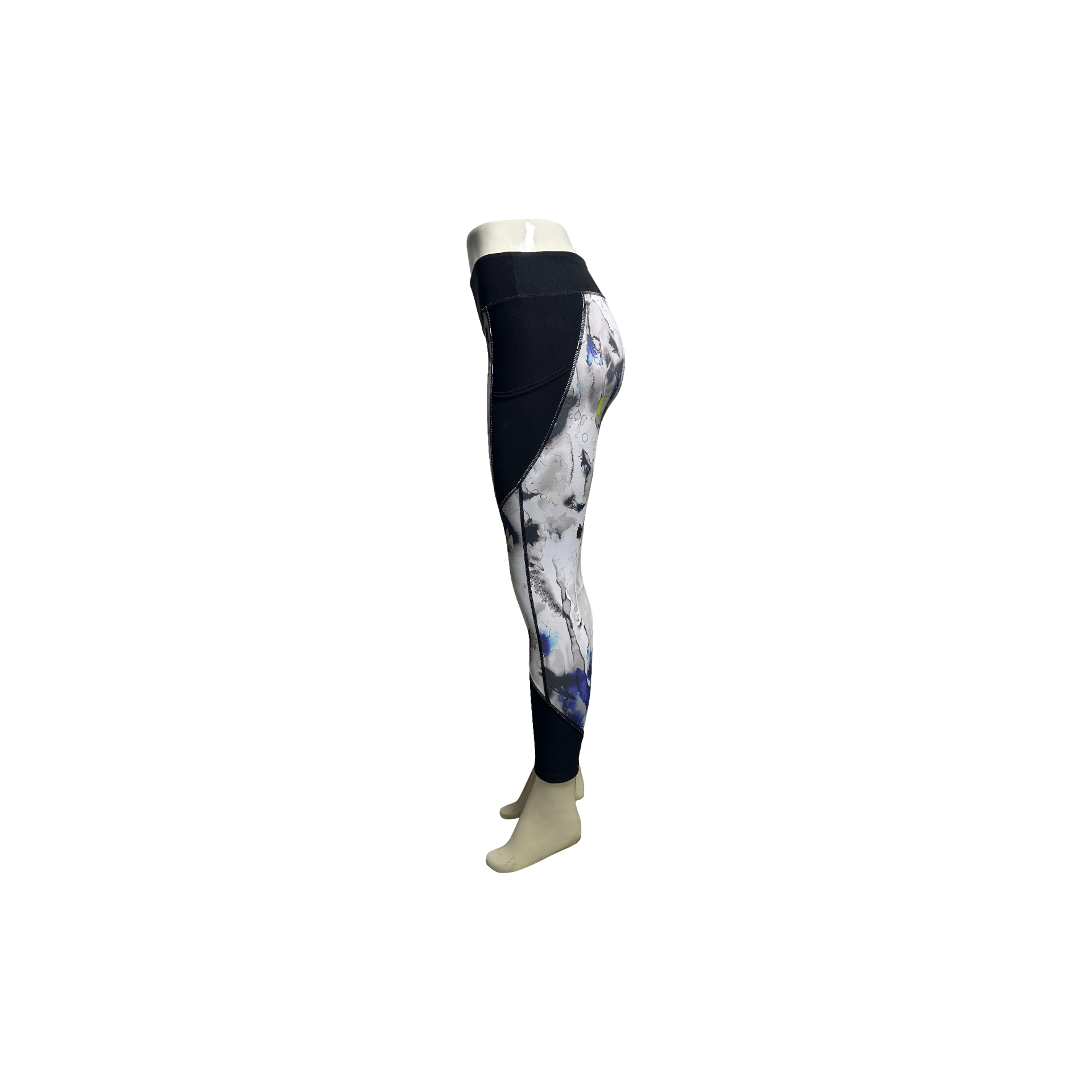 Layer 8 Full Length Mid Rise Athletic Yoga Performance Leggings Blue Women