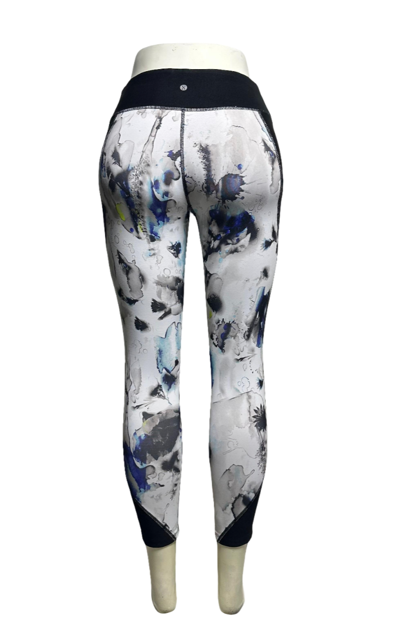 Layer 8 Full Length Mid Rise Athletic Yoga Performance Leggings Blue Women