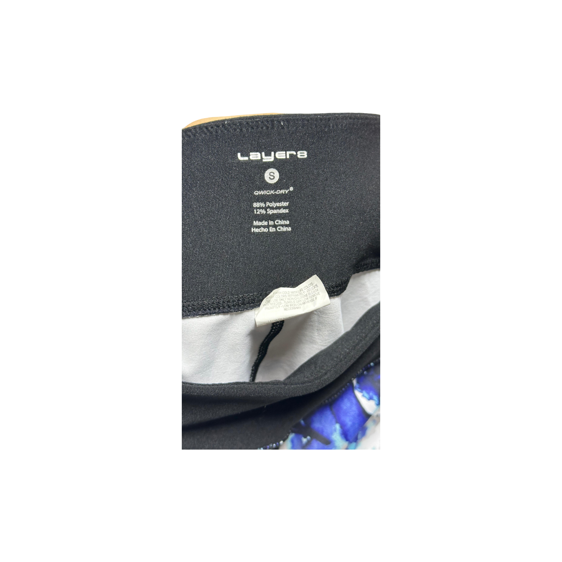 Layer 8 Full Length Mid Rise Athletic Yoga Performance Leggings Blue Women