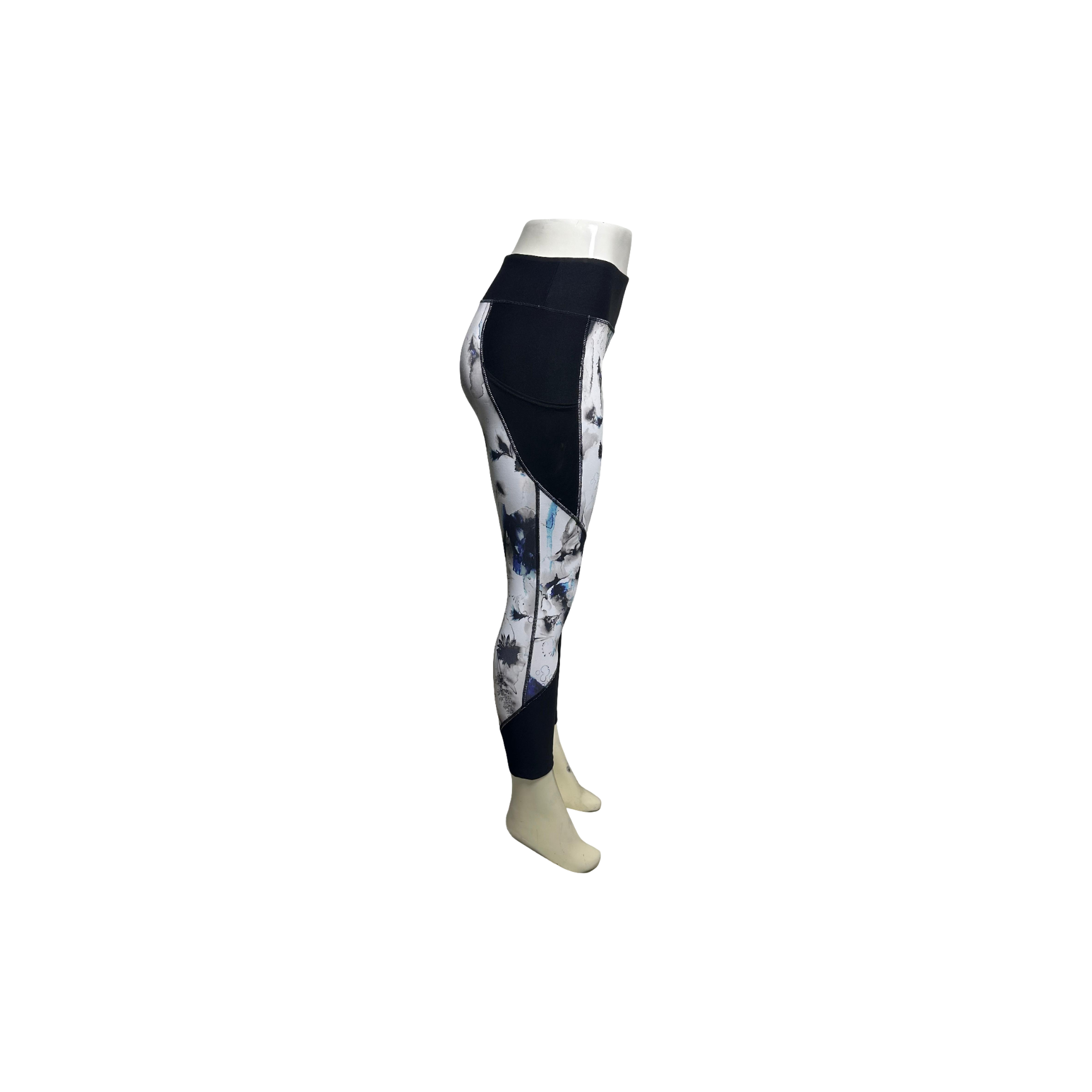 Layer 8 Full Length Mid Rise Athletic Yoga Performance Leggings Blue Women