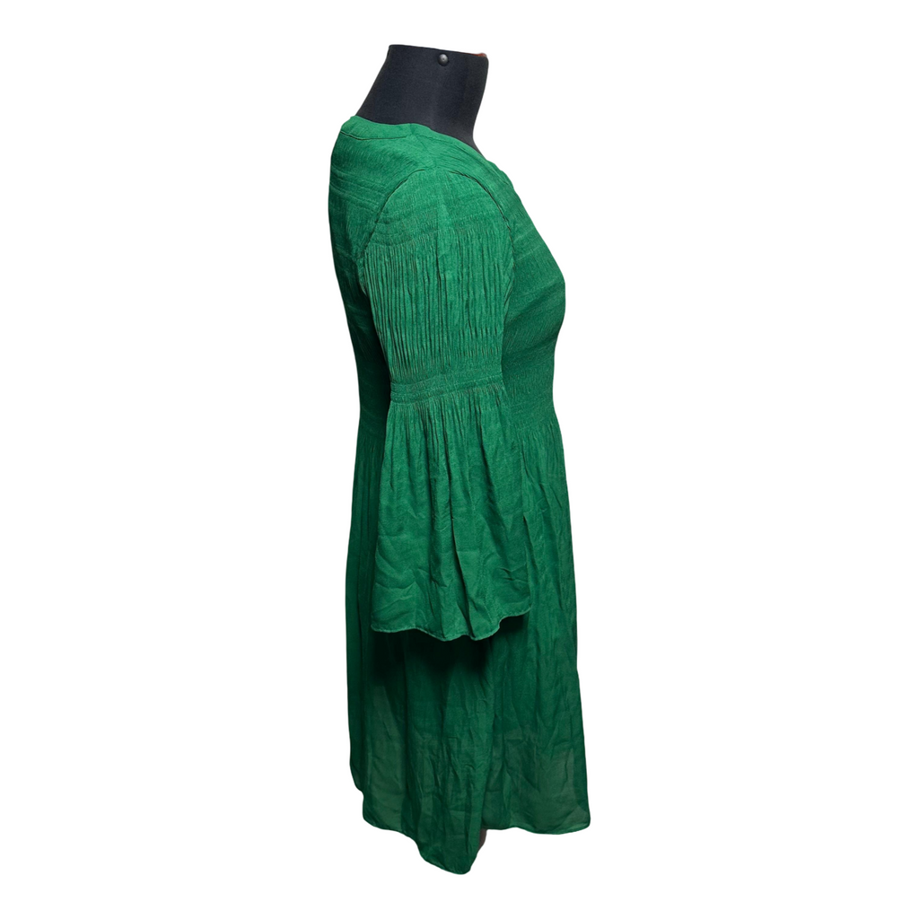 ALLISON Tonal Textured Stripe Mandarin Dress