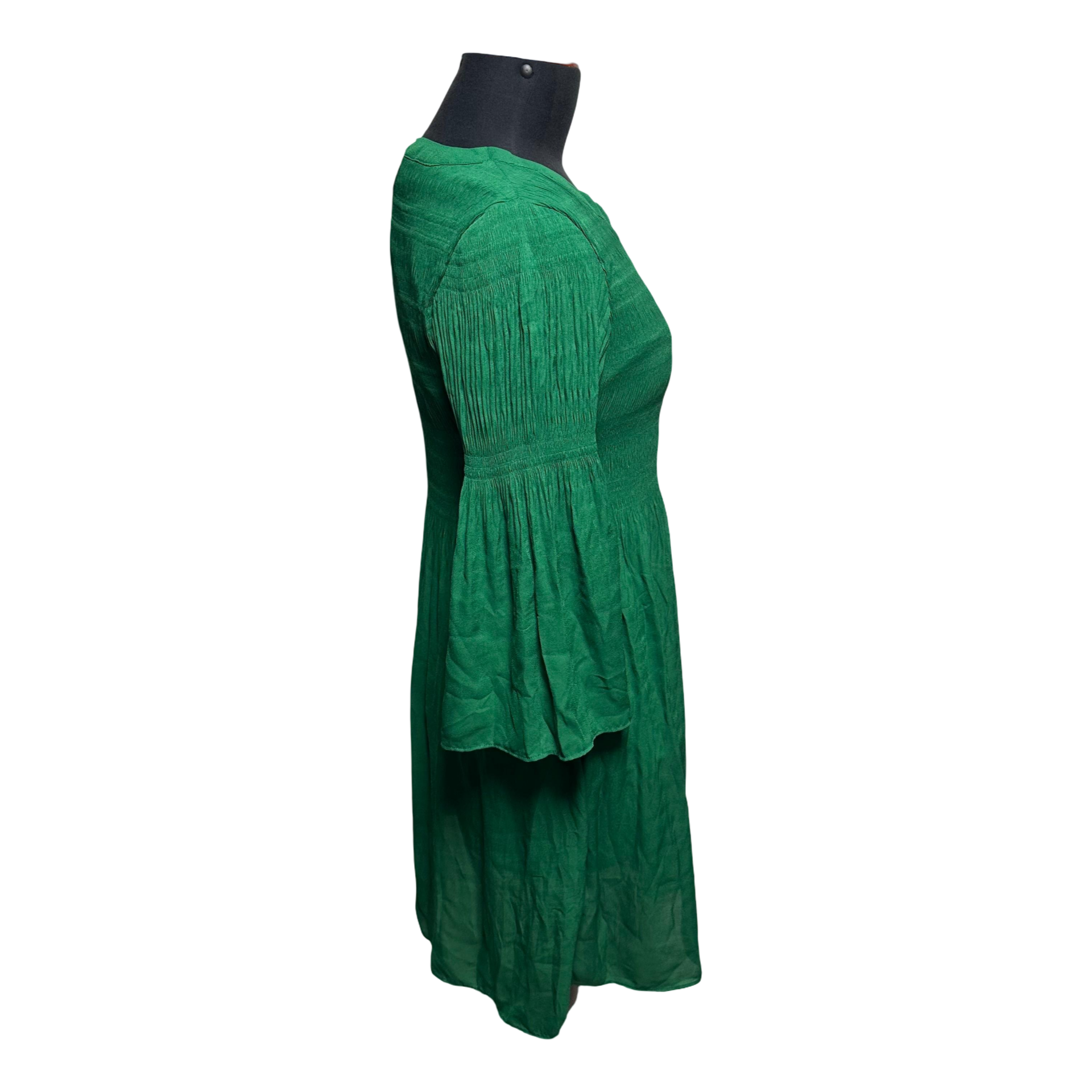 ALLISON Tonal Textured Stripe Mandarin Dress