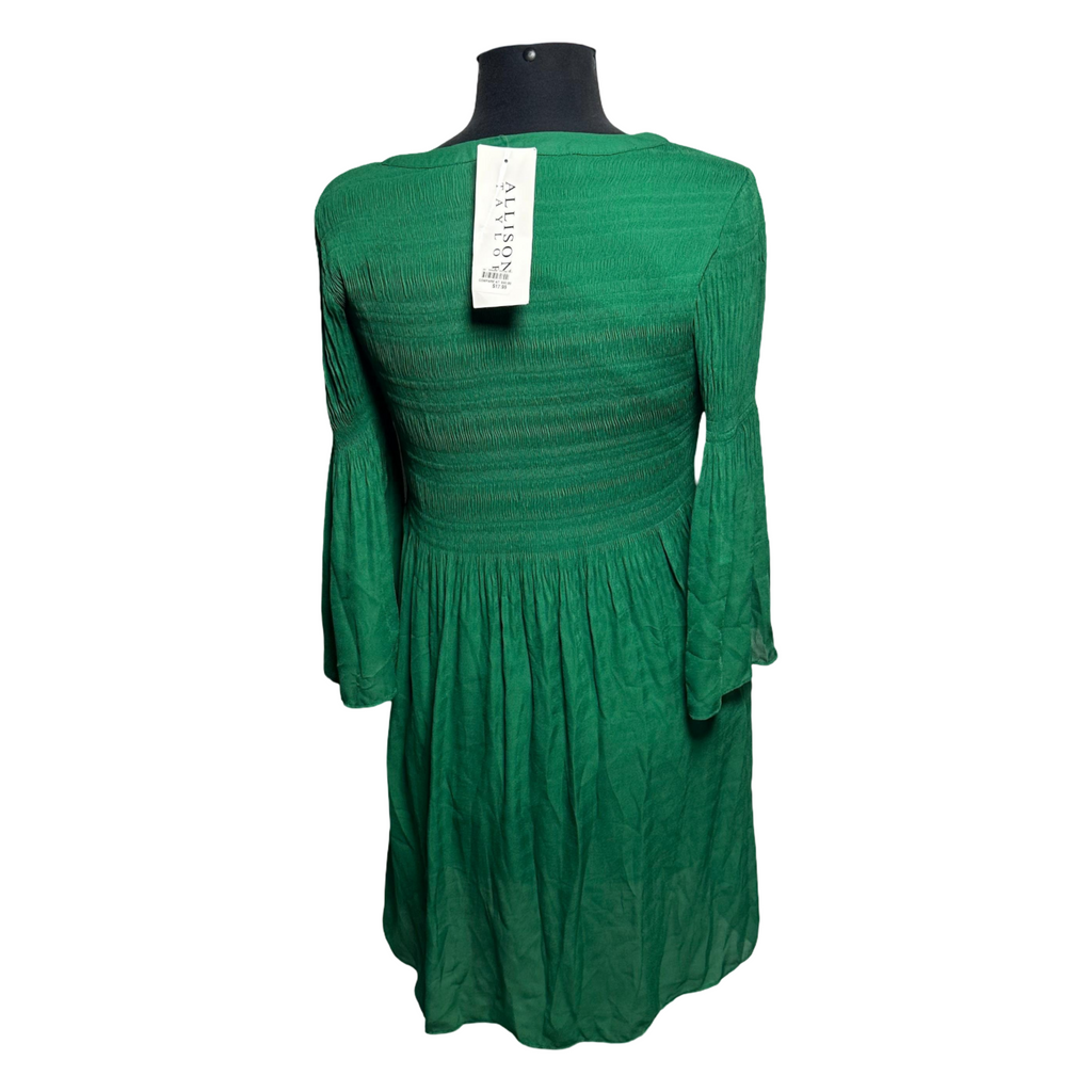 ALLISON Tonal Textured Stripe Mandarin Dress