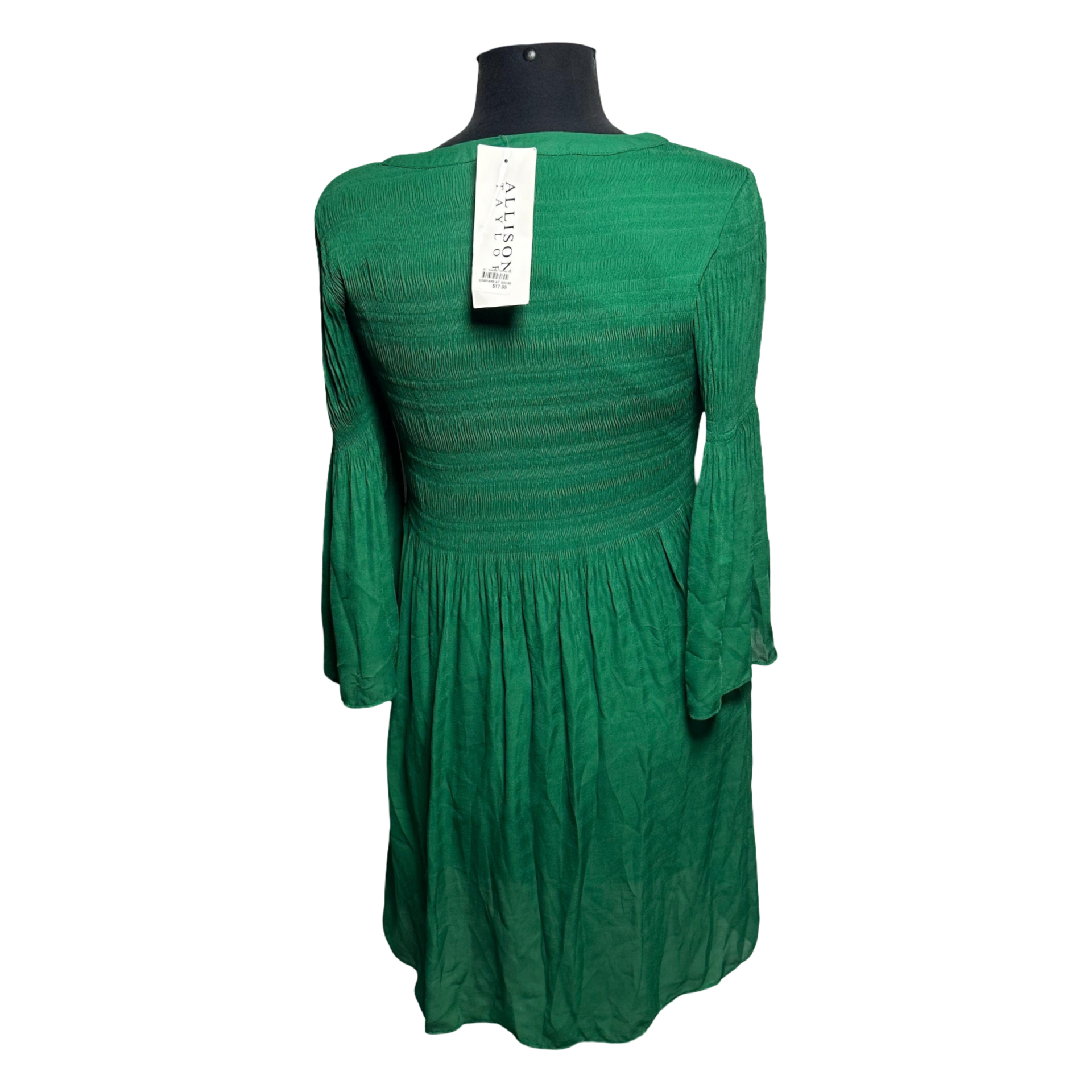 ALLISON Tonal Textured Stripe Mandarin Dress