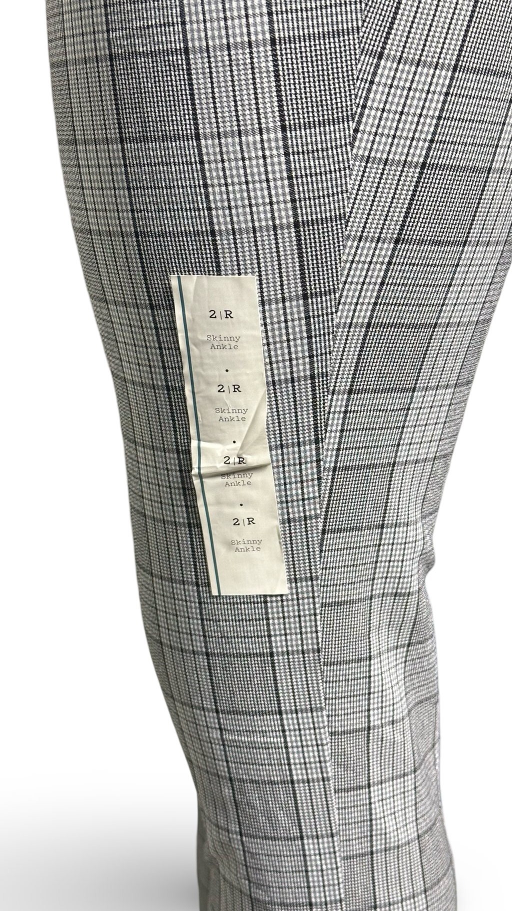 High-Rise Skinny Ankle Pants - A New Day Gray Plaid Women's Size 2R stretch
