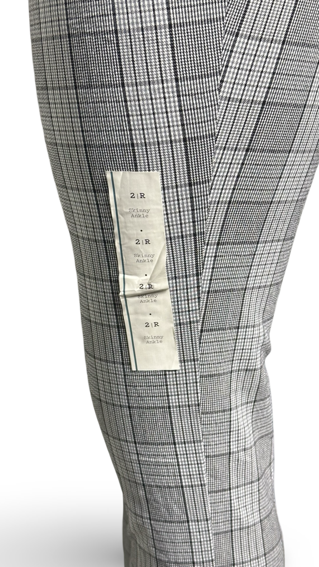 High-Rise Skinny Ankle Pants - A New Day Gray Plaid Women's Size 2R stretch