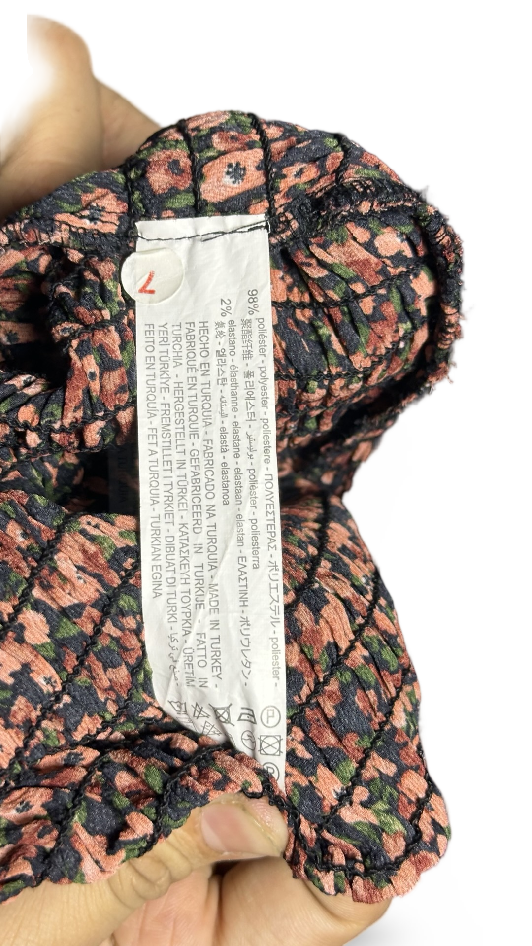 Zara ditsy floral Long sleeve Smoke Ruffle dress Size Small