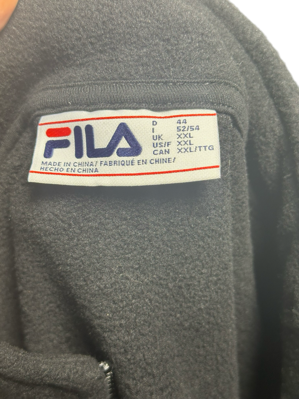 FILA Women's Athletic Polar Half Zip Fleece Jacket Black White With Tags