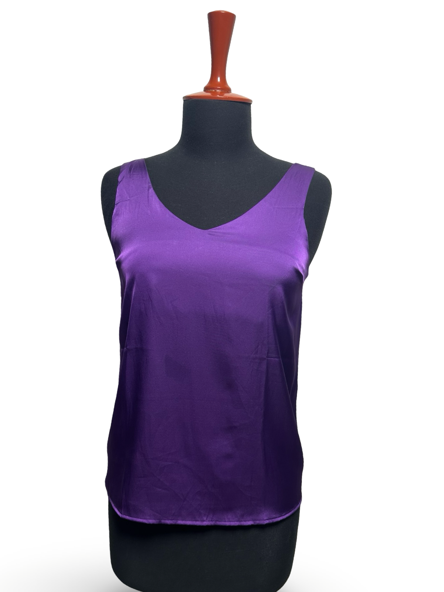 EKOUAER Satin Tank Tops for Women Loose Fit Sleeveless V Neck Blouses Shirt Top