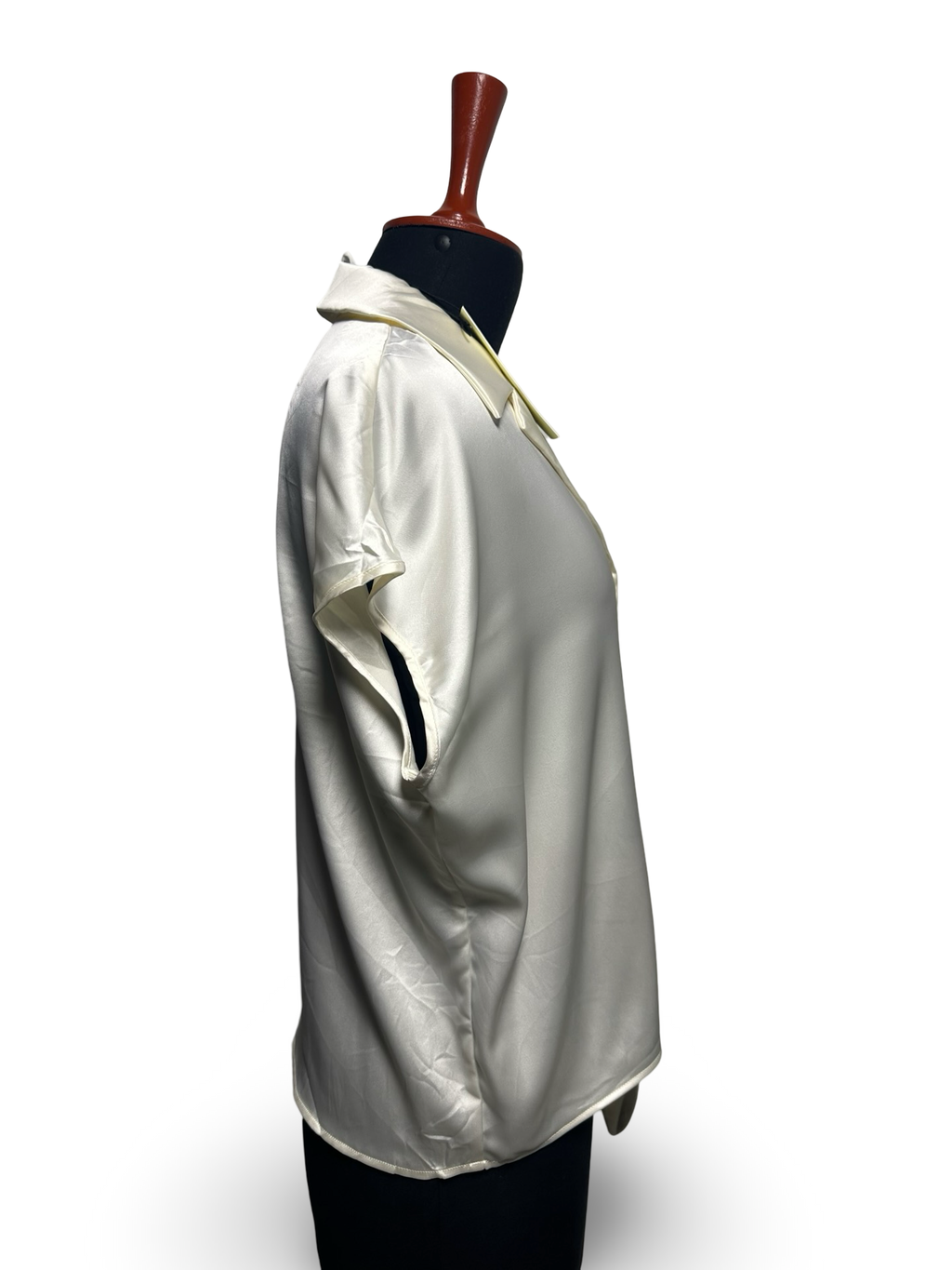 Rachel Zoe Crop Top Woman's Small Button Tie Beige Silky Cap Sleeve Blouse Shirt