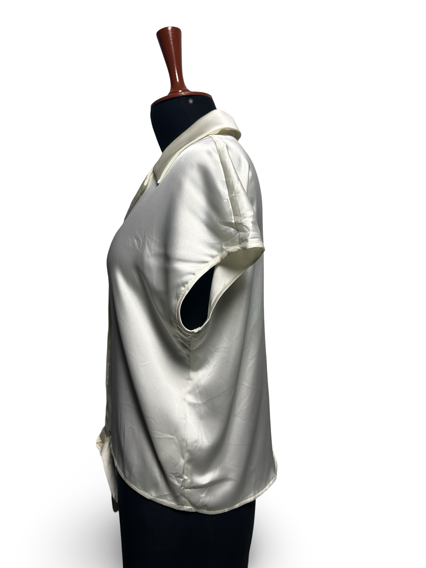 Rachel Zoe Crop Top Woman's Small Button Tie Beige Silky Cap Sleeve Blouse Shirt