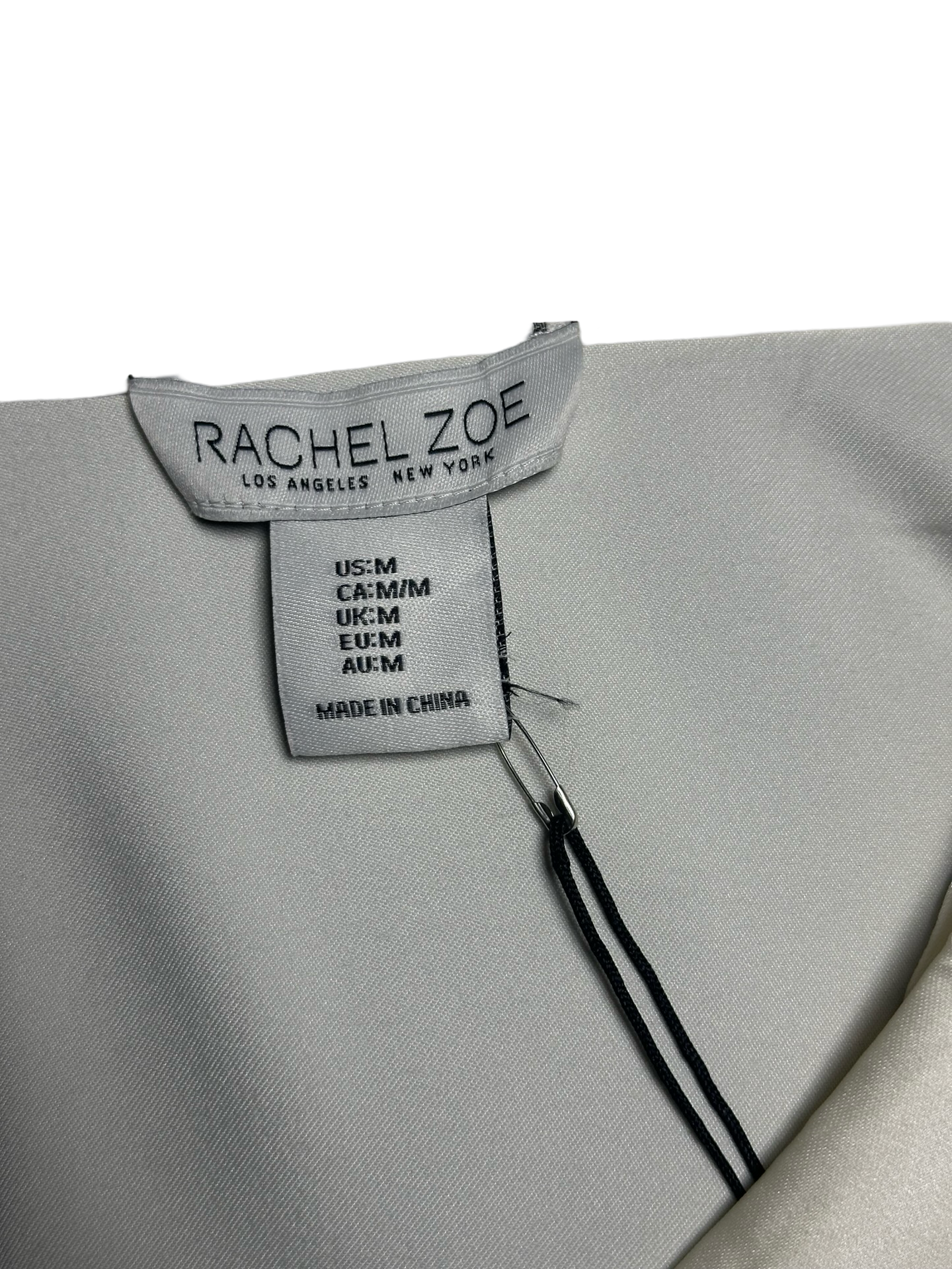 Rachel Zoe Crop Top Woman's Small Button Tie Beige Silky Cap Sleeve Blouse Shirt