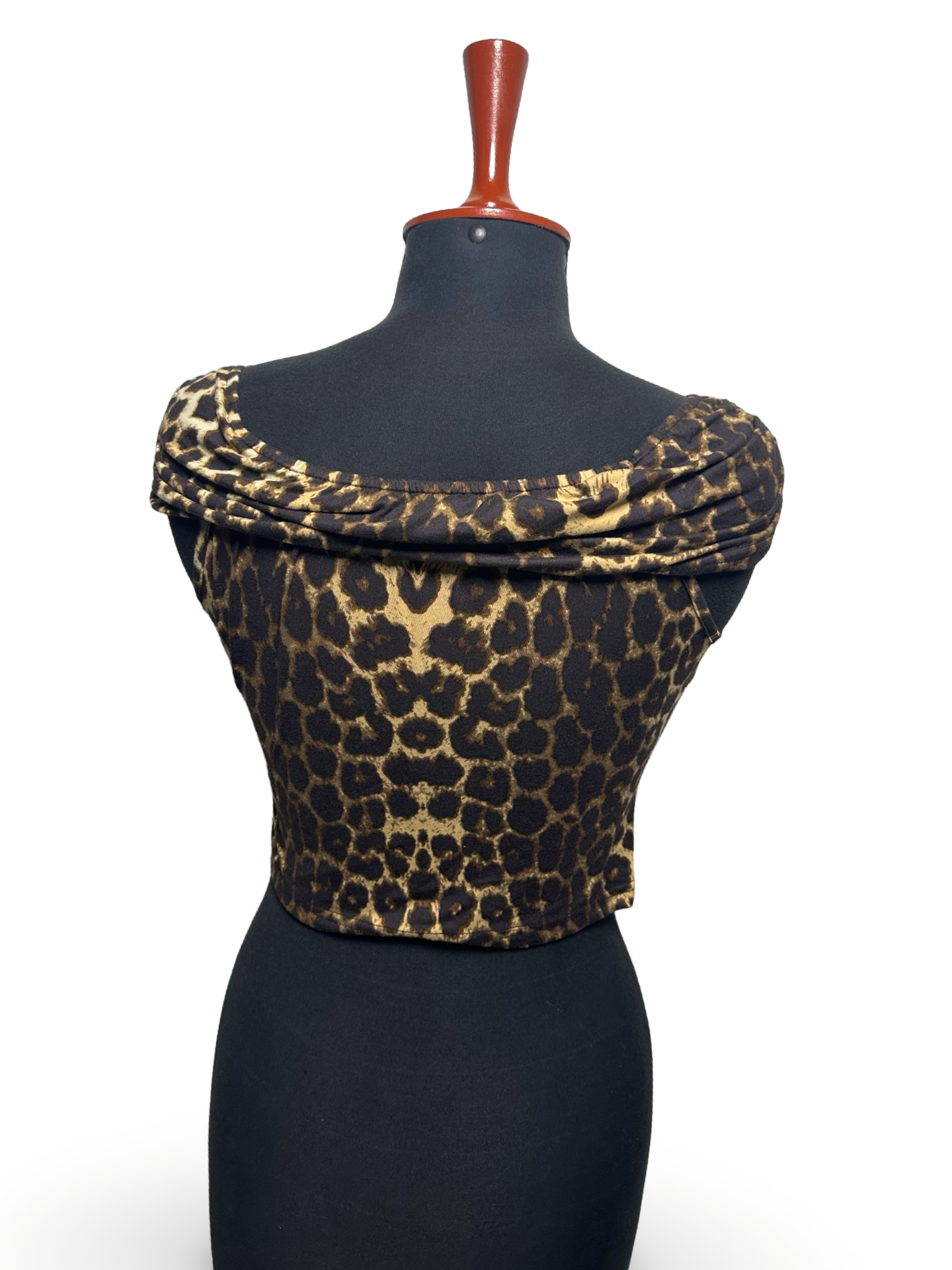 Romwe Square Neck Star And Leopard Print Tee