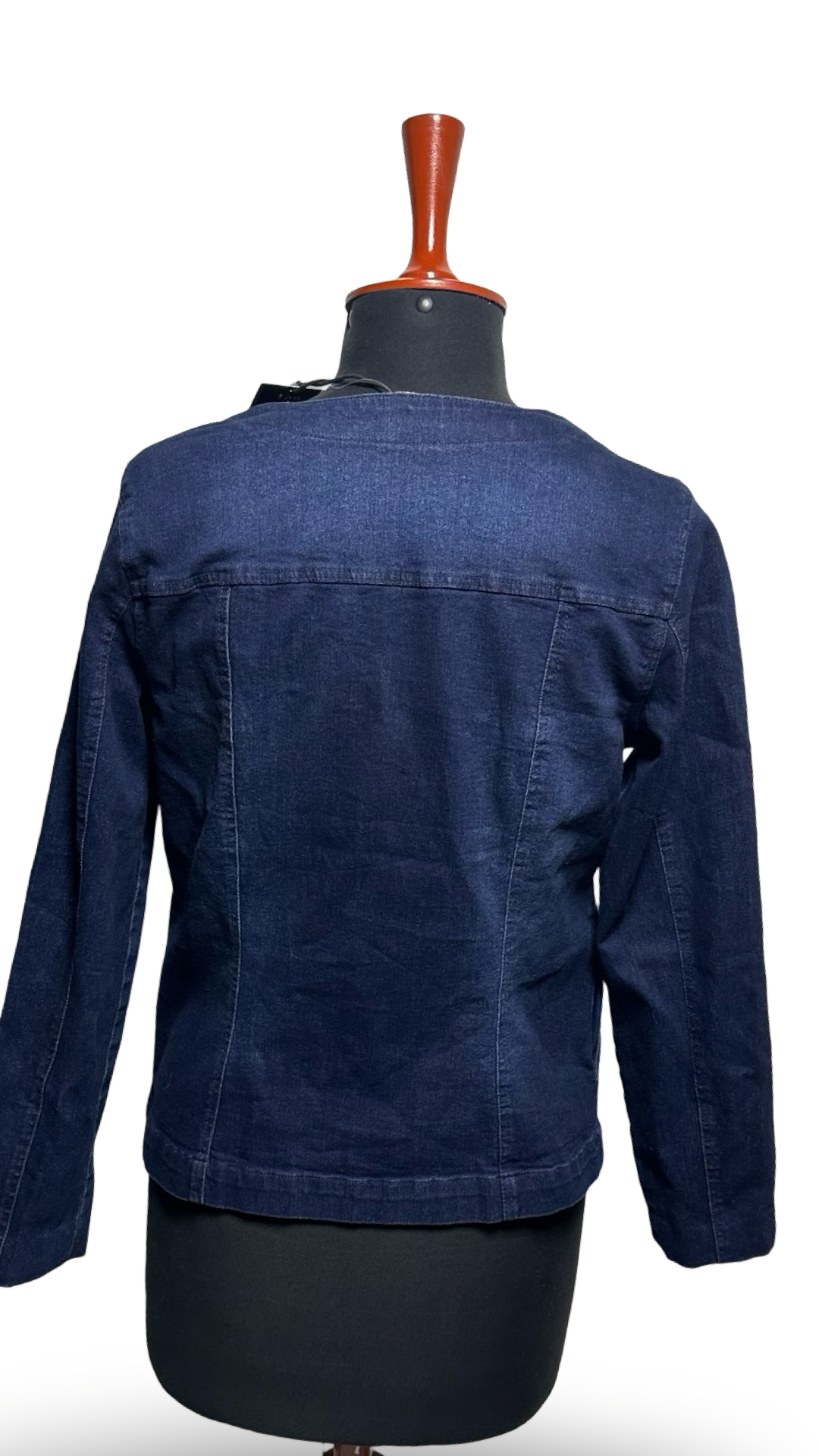 DG2 Collarless Stretch Denim Moto Jacket
