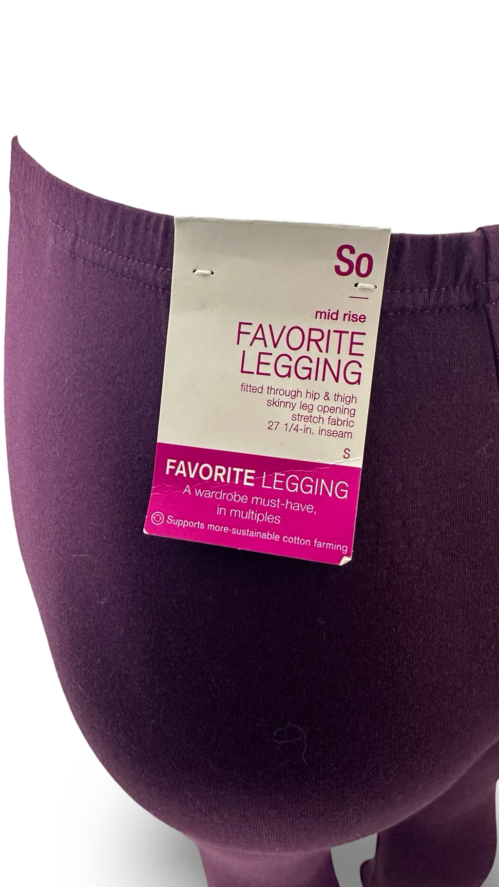 SO Slim Fit Dark Purple Leggings for Ladies
