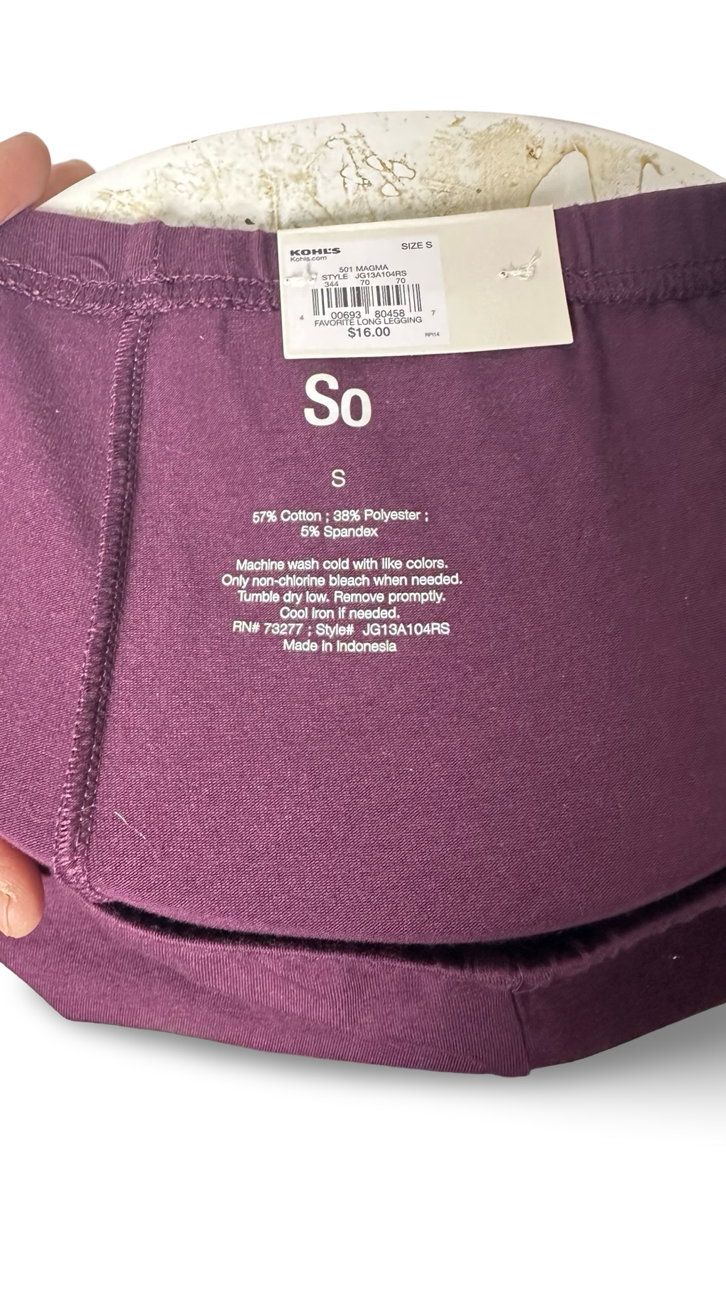 SO Slim Fit Dark Purple Leggings for Ladies