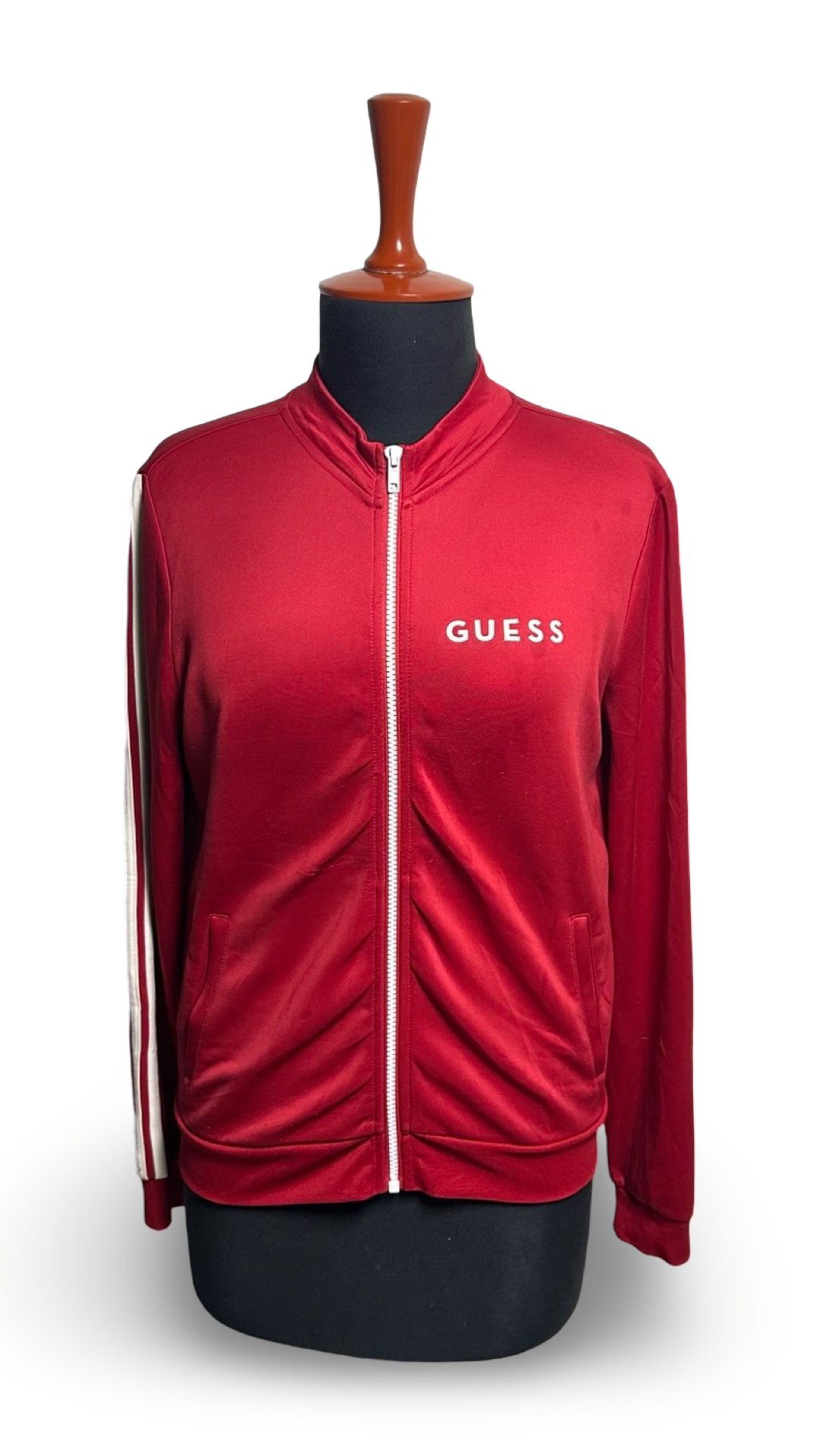 Guess Jeans Track Jacket Red with white stripes size M