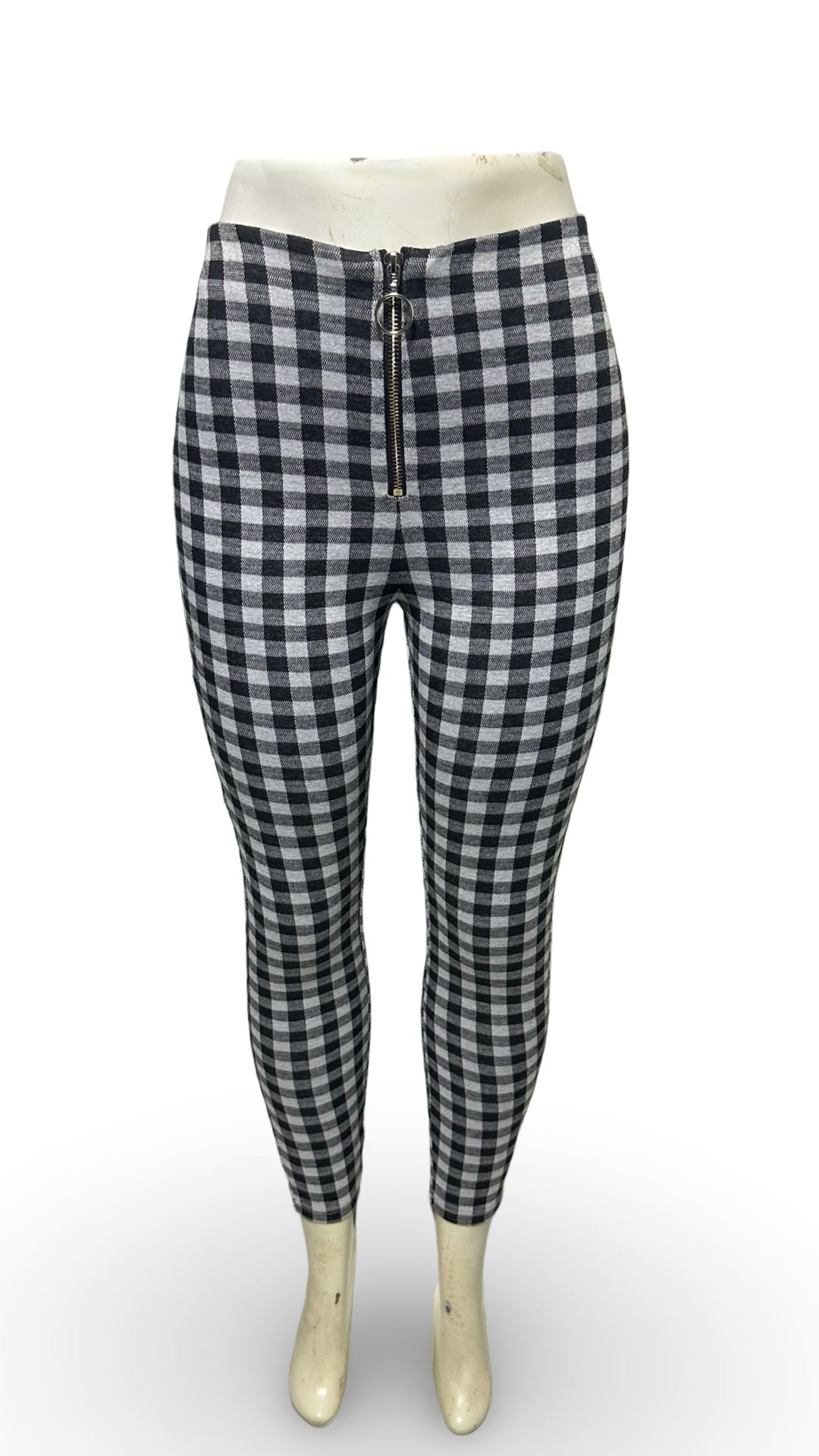 SHEIN Essnce Plaid High-Waist Slim Fit Long Pants