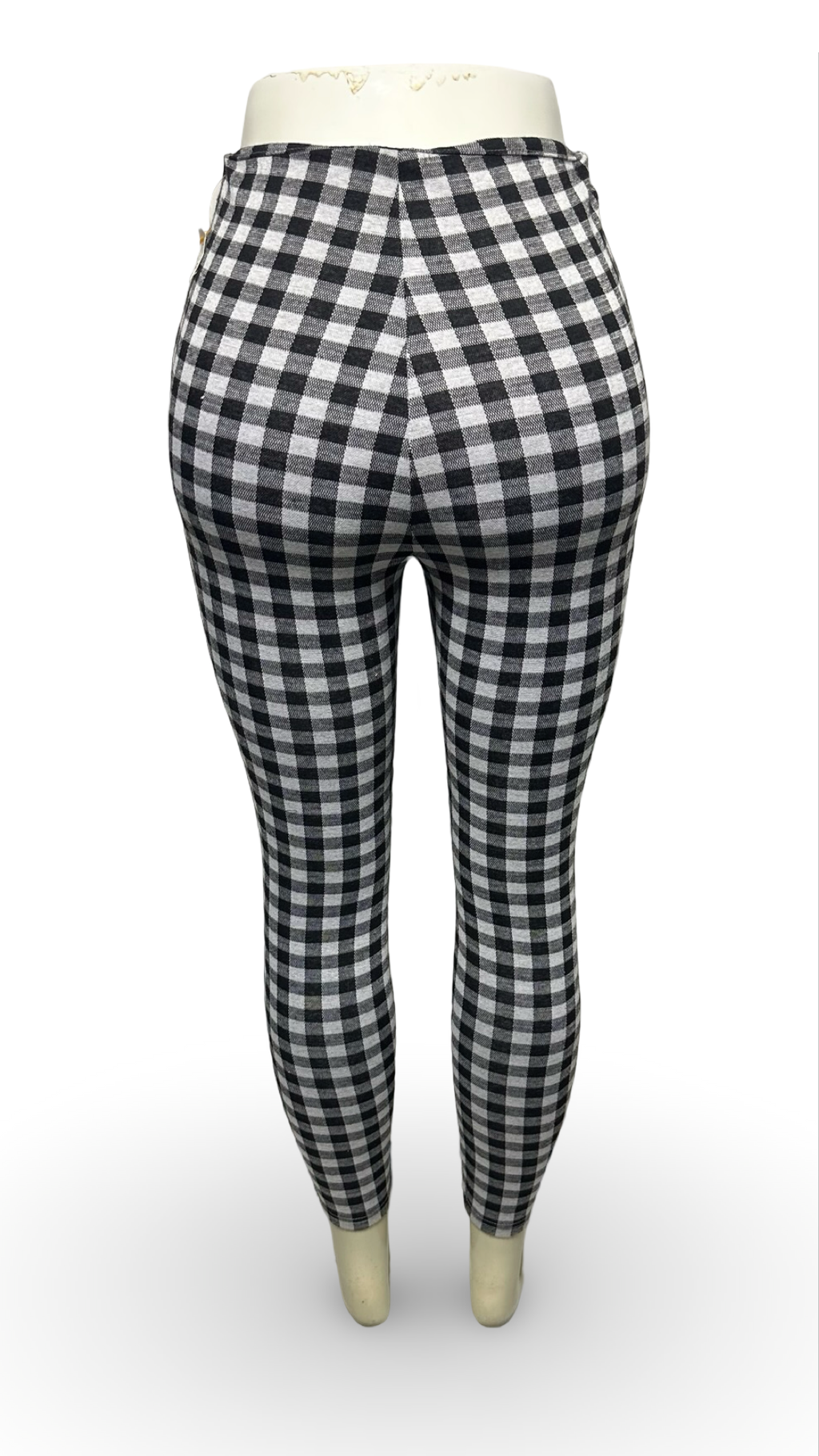 SHEIN Essnce Plaid High-Waist Slim Fit Long Pants