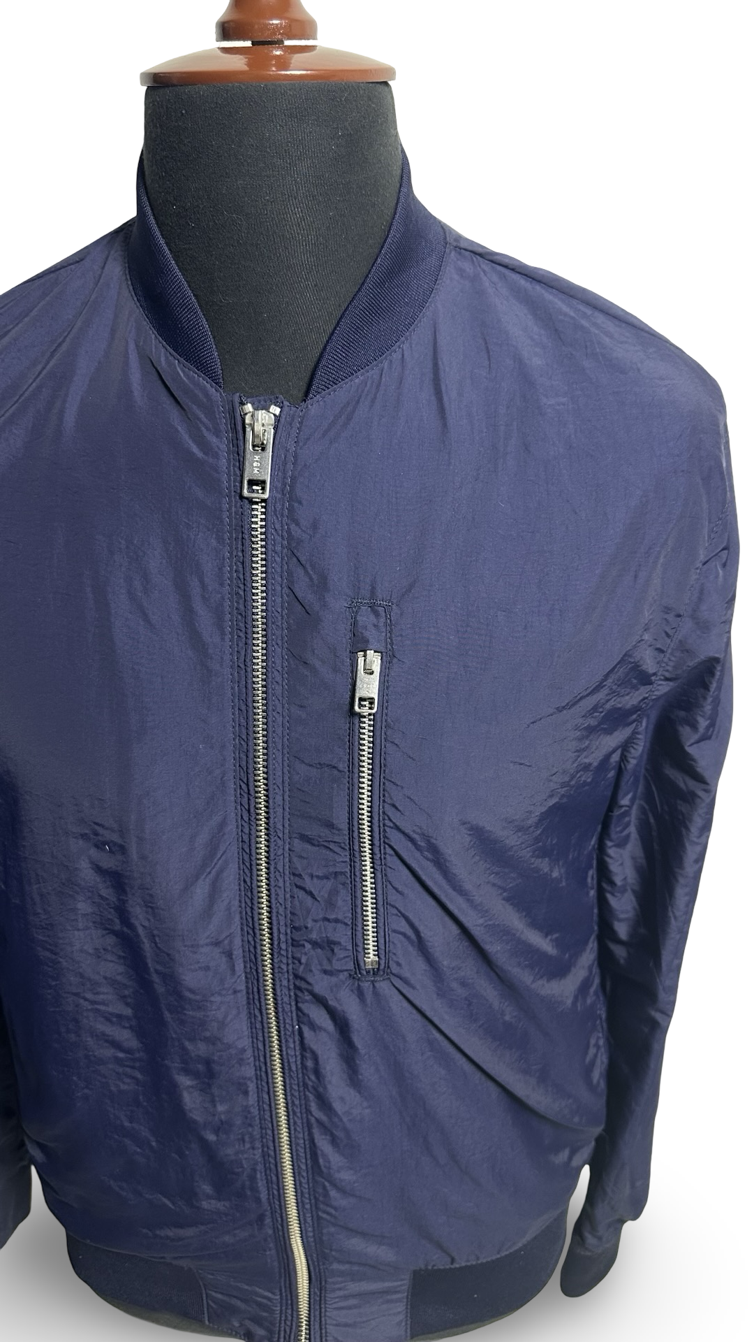 H&M Mens Blue Bomber Jacket