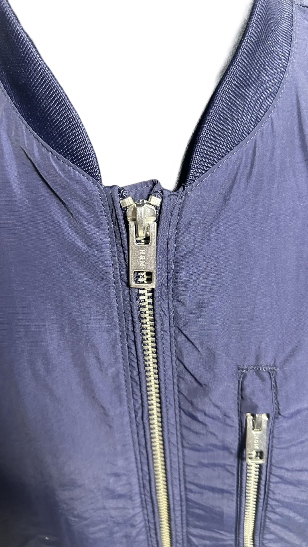 H&M Mens Blue Bomber Jacket