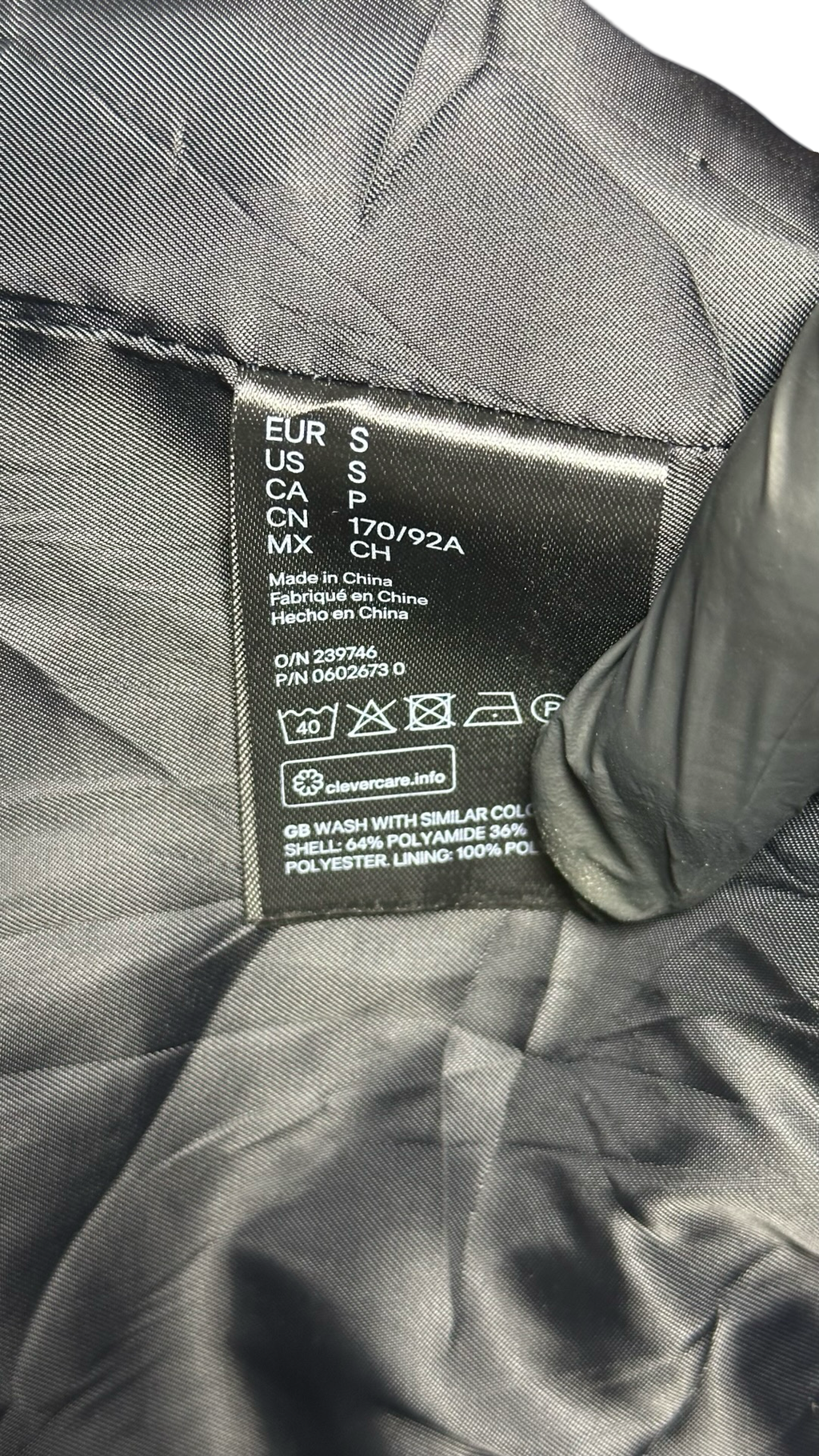 H&M Mens Blue Bomber Jacket