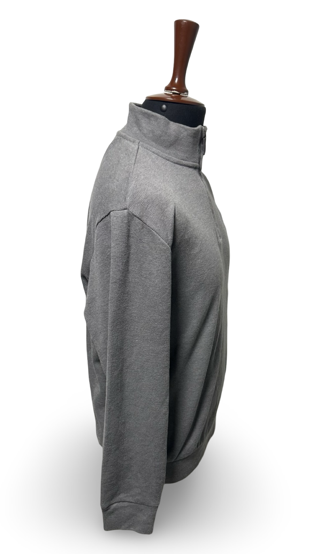 US POLO ASSN  Men's Sweater New 4XB Rib Estate Gray Quater Zip Mock Neck