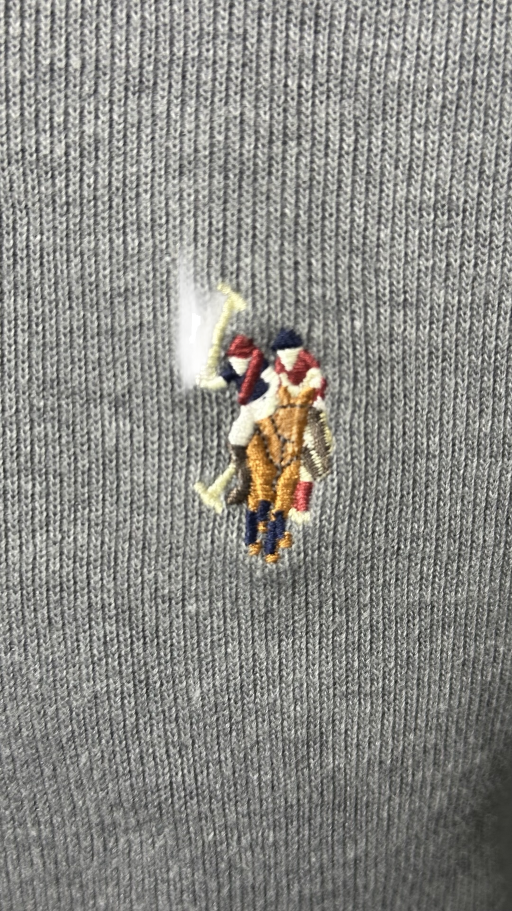 US POLO ASSN  Men's Sweater New 4XB Rib Estate Gray Quater Zip Mock Neck