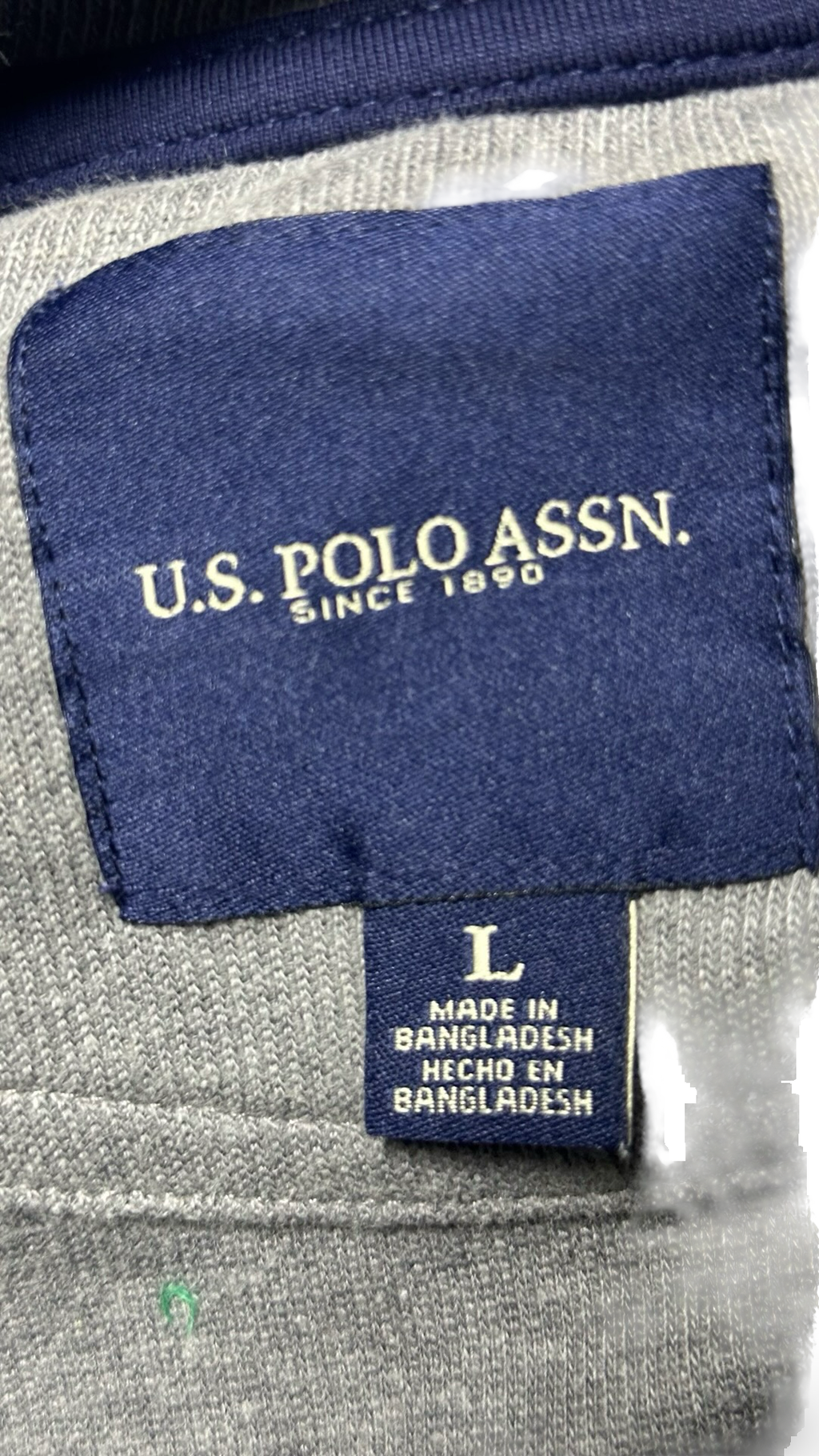 US POLO ASSN  Men's Sweater New 4XB Rib Estate Gray Quater Zip Mock Neck