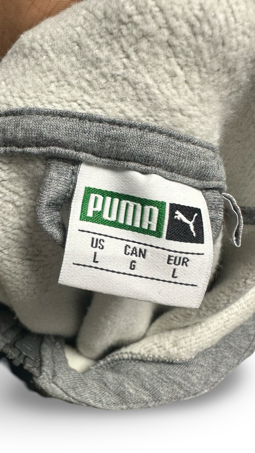 New Puma- Classics Logo Full Zip Hoodie Grey Heather Size Large
