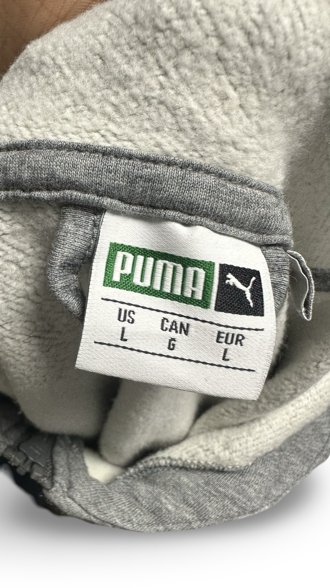 New Puma- Classics Logo Full Zip Hoodie Grey Heather Size Large