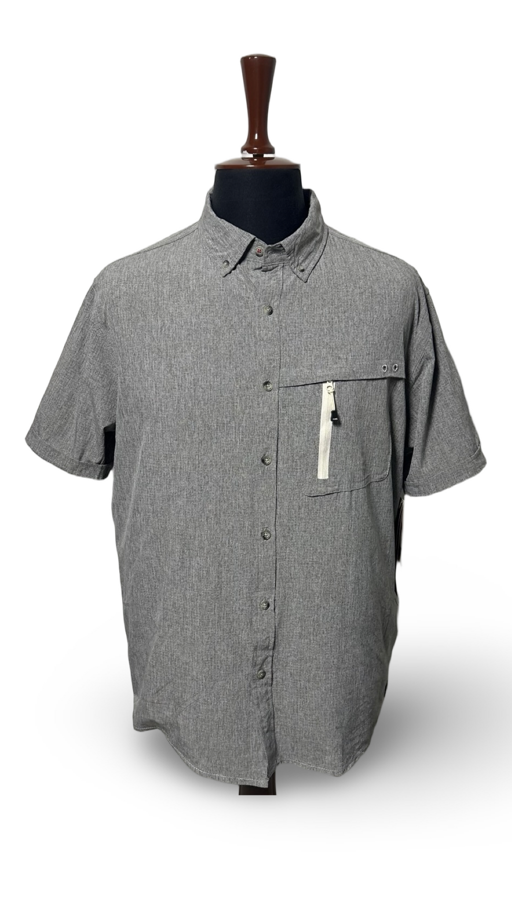 NEW Canada Sportswear Men Charcoal Shirt Size S Short Sleeve Button Weather Gear