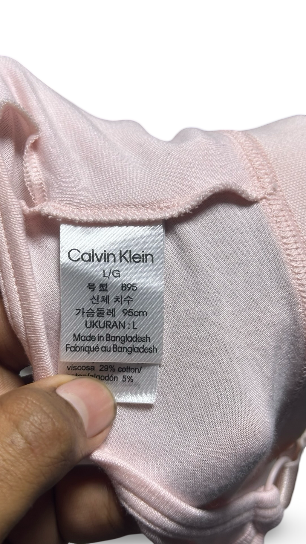 CALVIN KLEIN LIGHTLY LINED PINK PULLOVER BRA