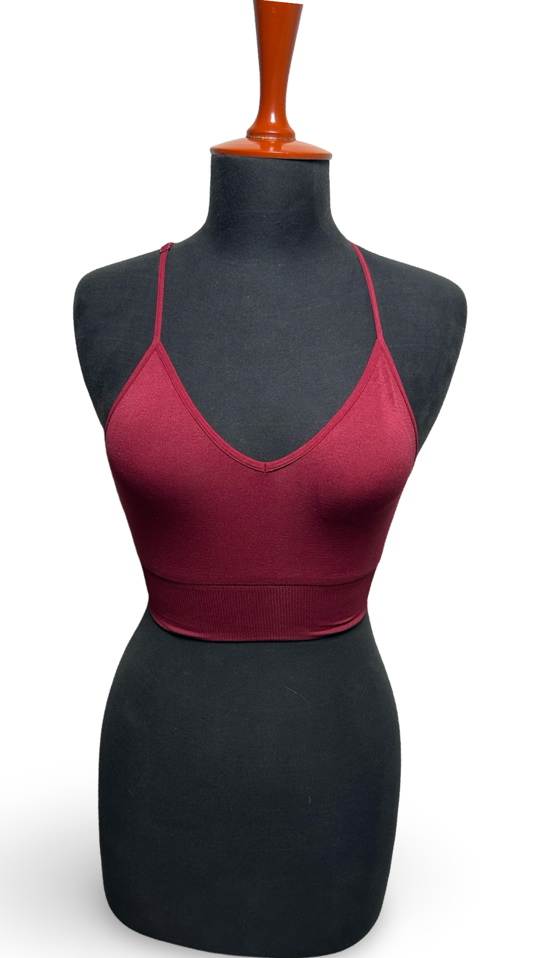 Pink sport Strap Microfiber Seamless Deep V-Neck Crop Cami Tank Top