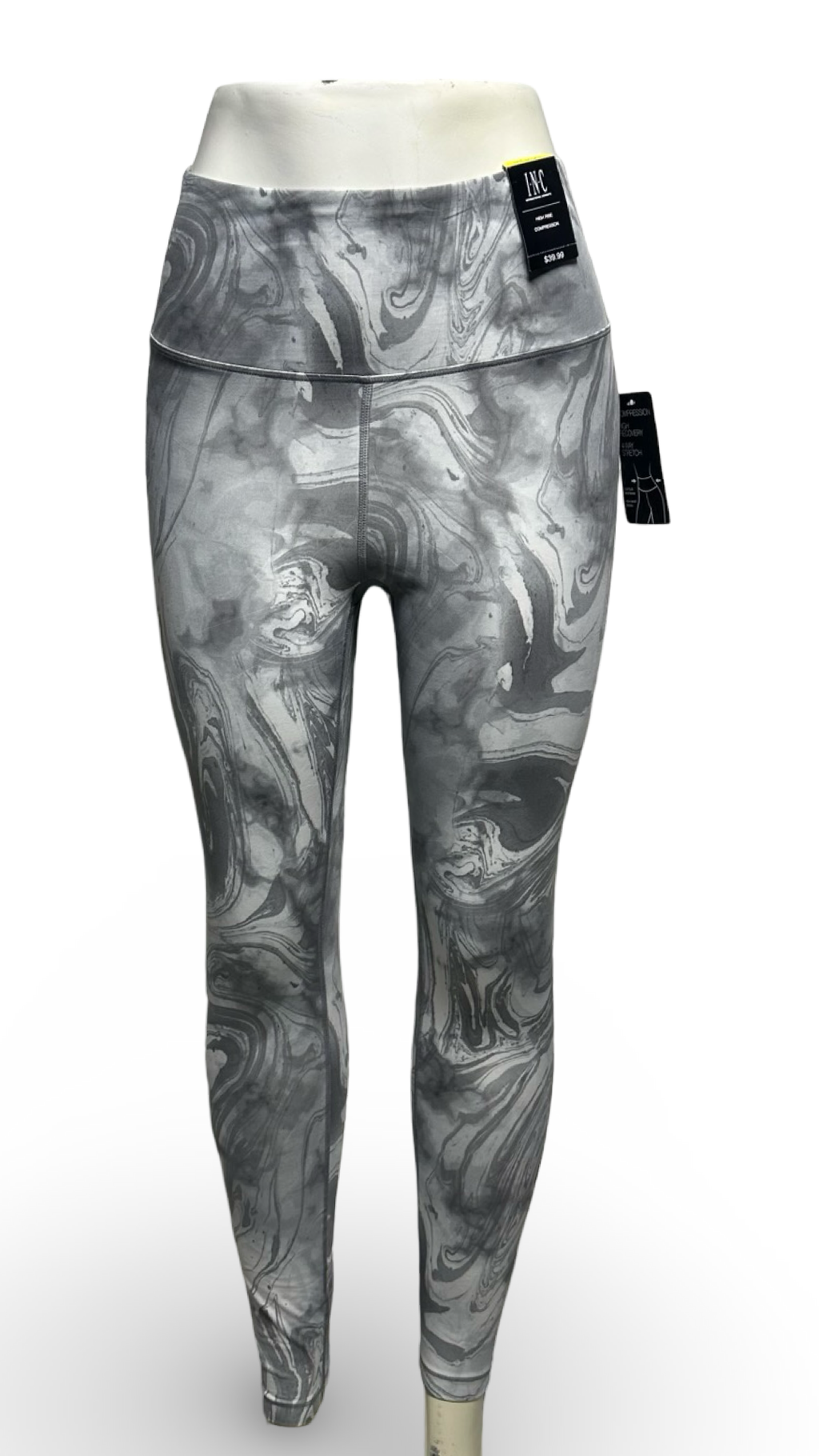 International concept Alo Yoga High Rise Black Marble Paint Leggings Pants