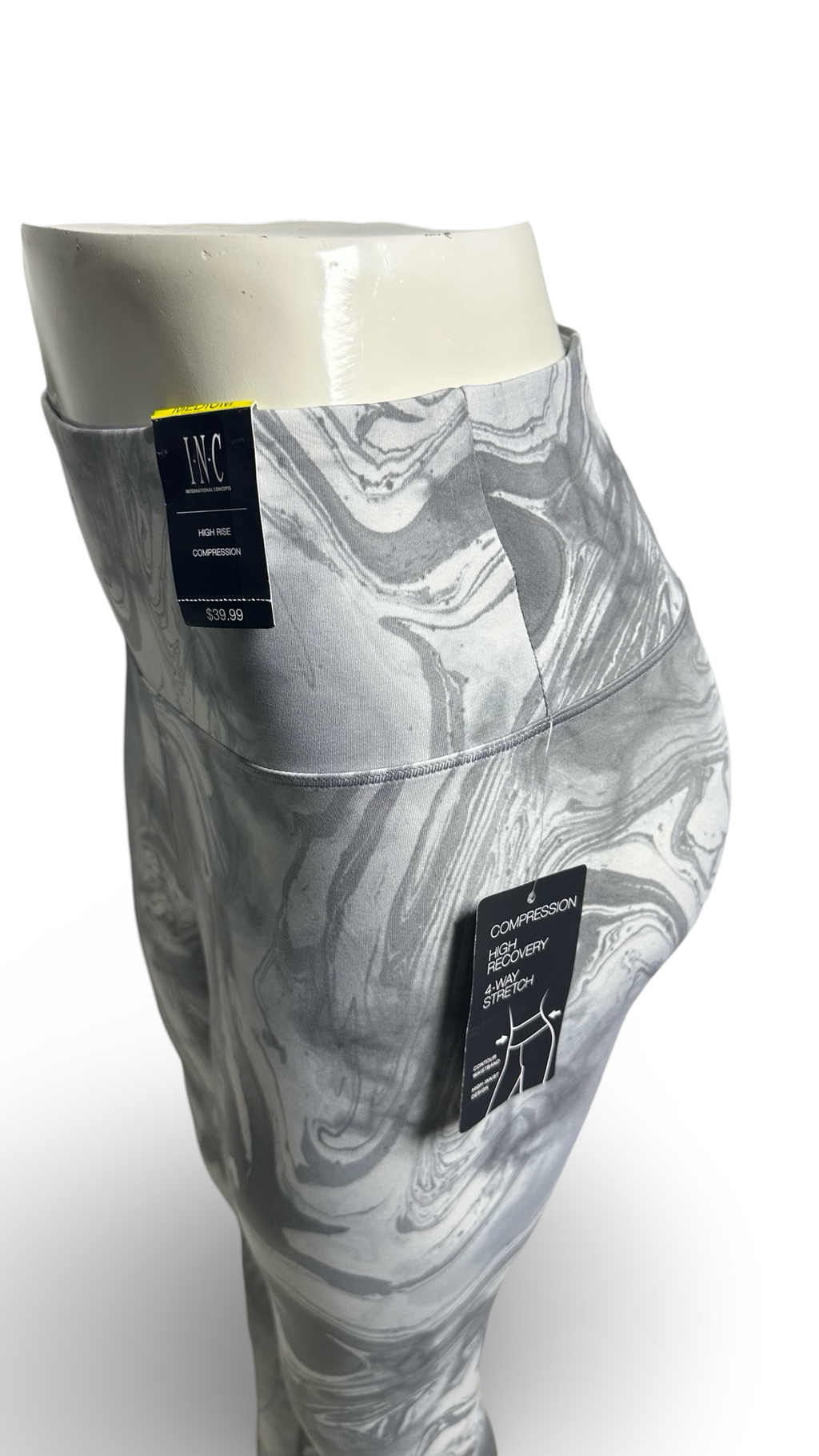 International concept Alo Yoga High Rise Black Marble Paint Leggings Pants