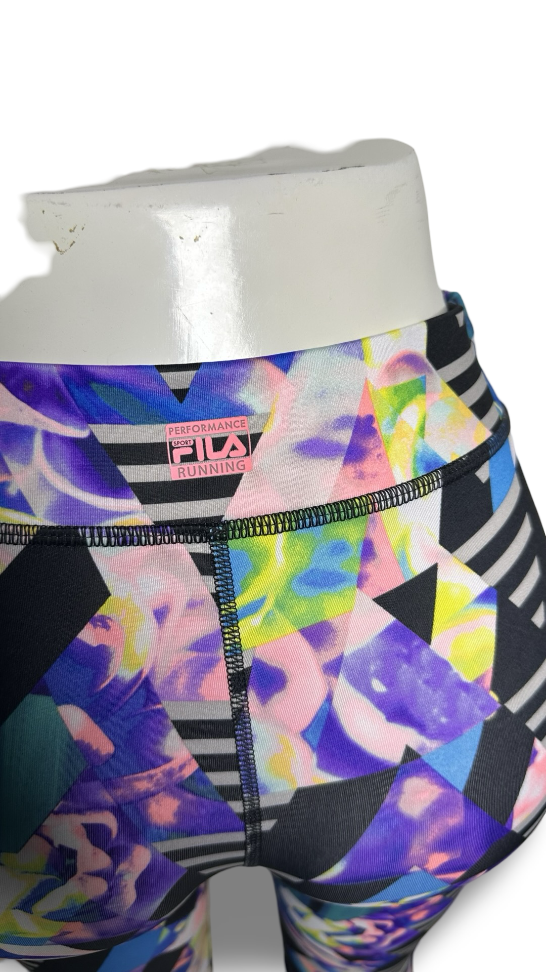 Fila Performance Pants Woman Athletic Running Crop Abstract Colorful