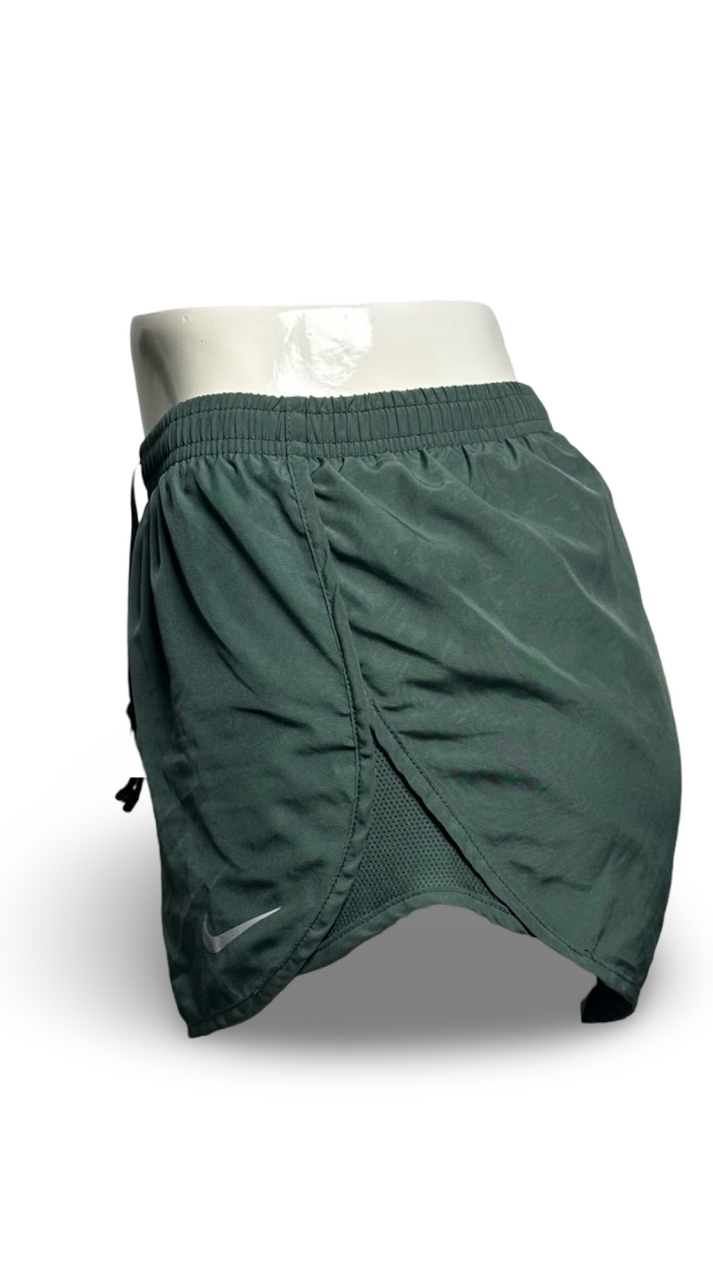 NIKE Womens Dri-Fit Training Tempo Running Shorts Olive Green