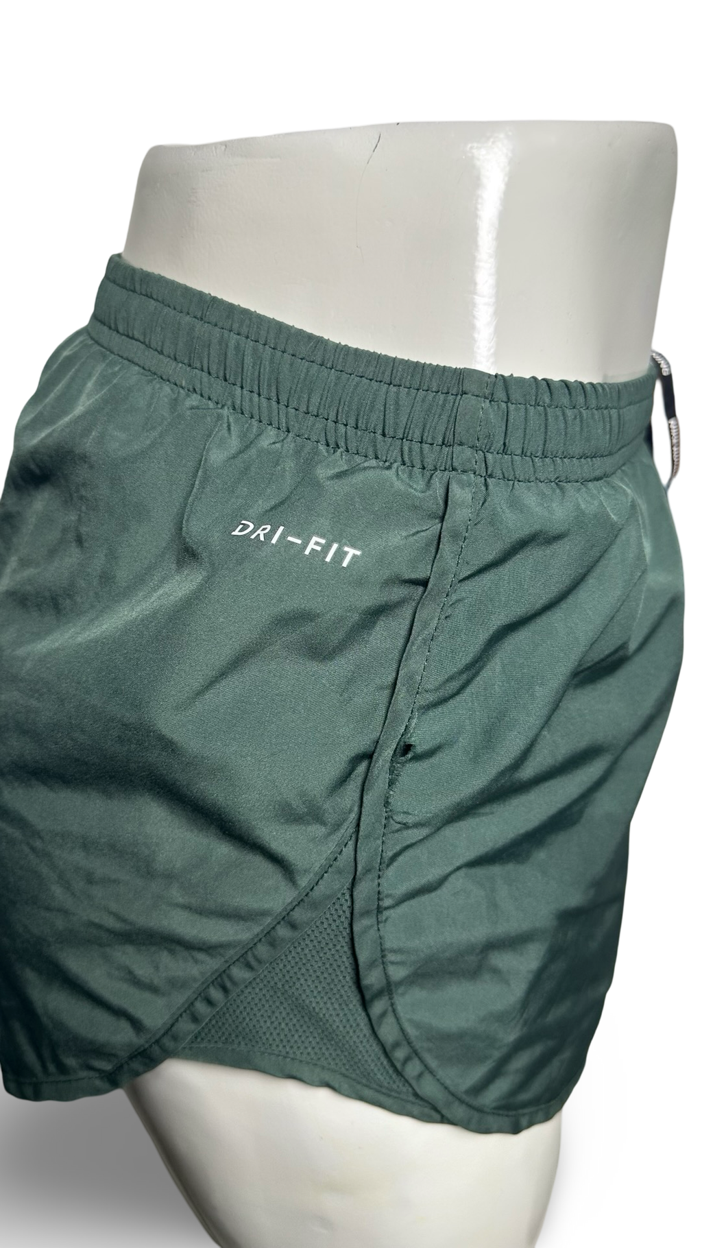 NIKE Womens Dri-Fit Training Tempo Running Shorts Olive Green