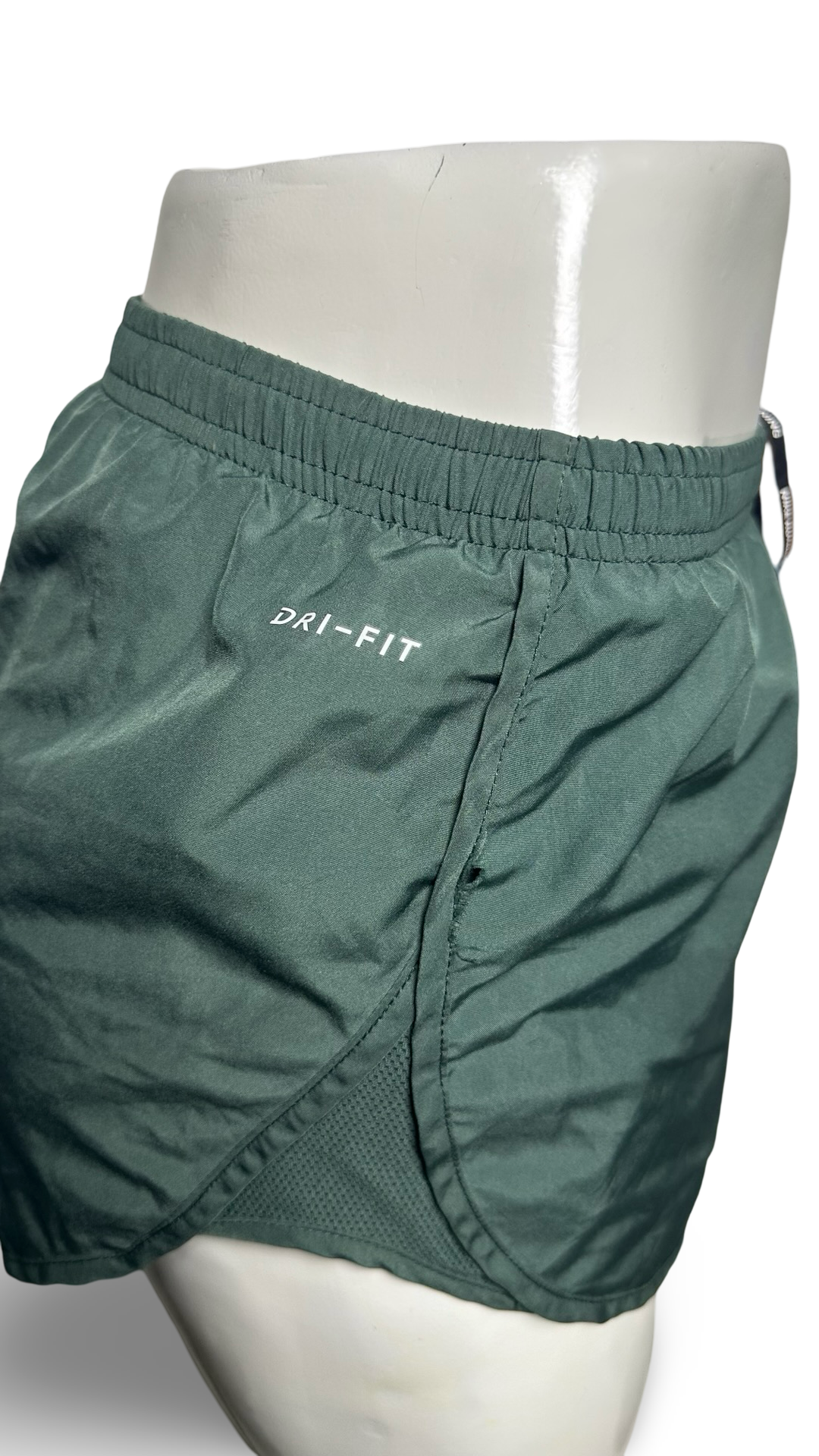 NIKE Womens Dri-Fit Training Tempo Running Shorts Olive Green