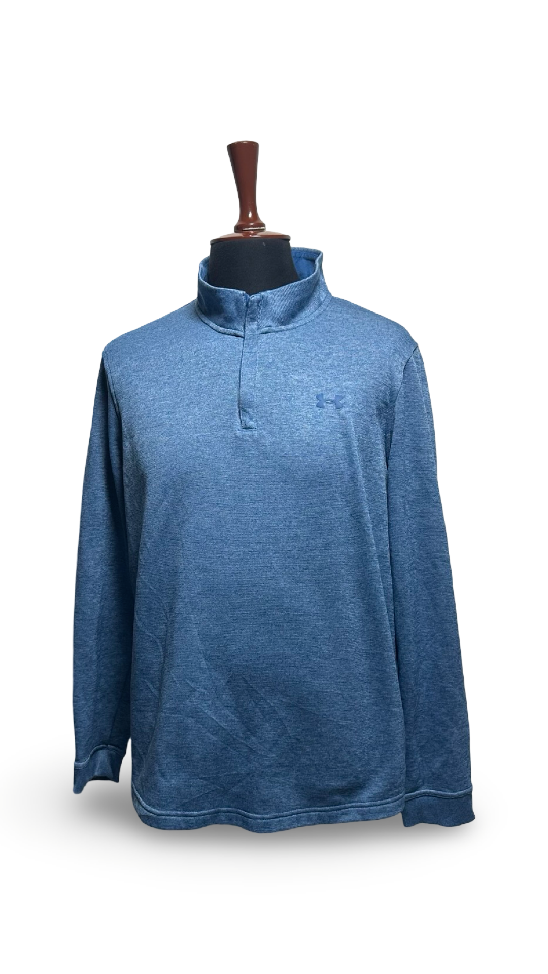 Under Armour Storm Sweater Mens Blue Loose Coldgear Golf Quarter Zip