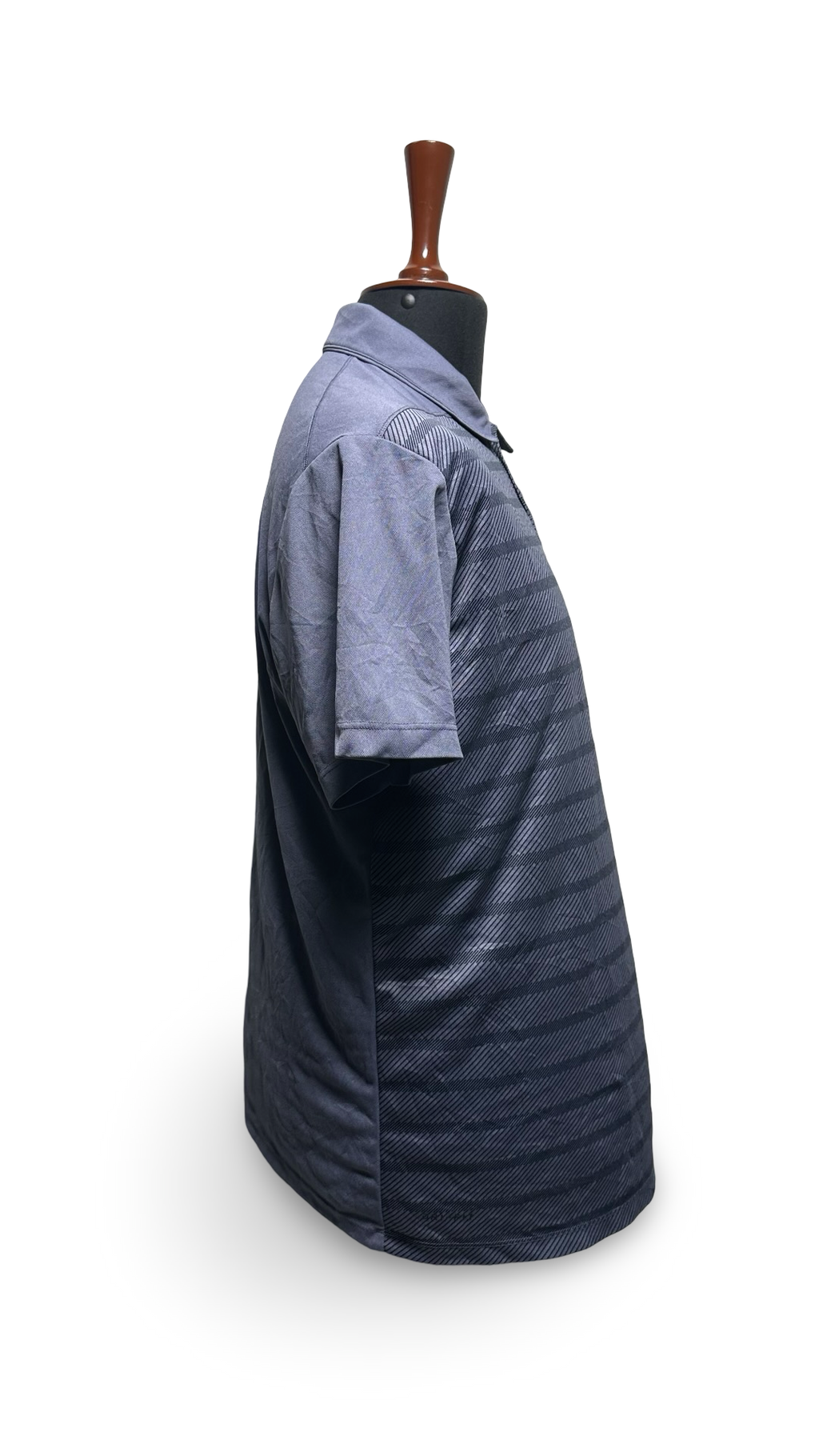 Nike Polo Shirt Mens Nautical White Dry Vapor Stripe Golf Performance