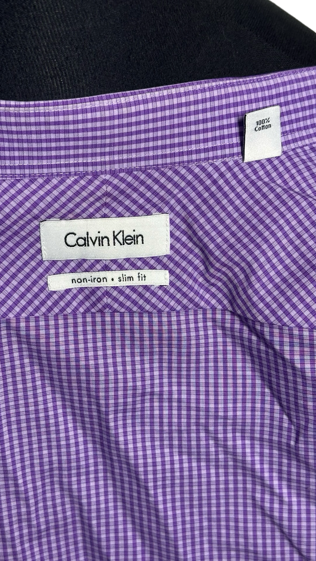 Calvin Klein Mens checkered Shirt light purple
